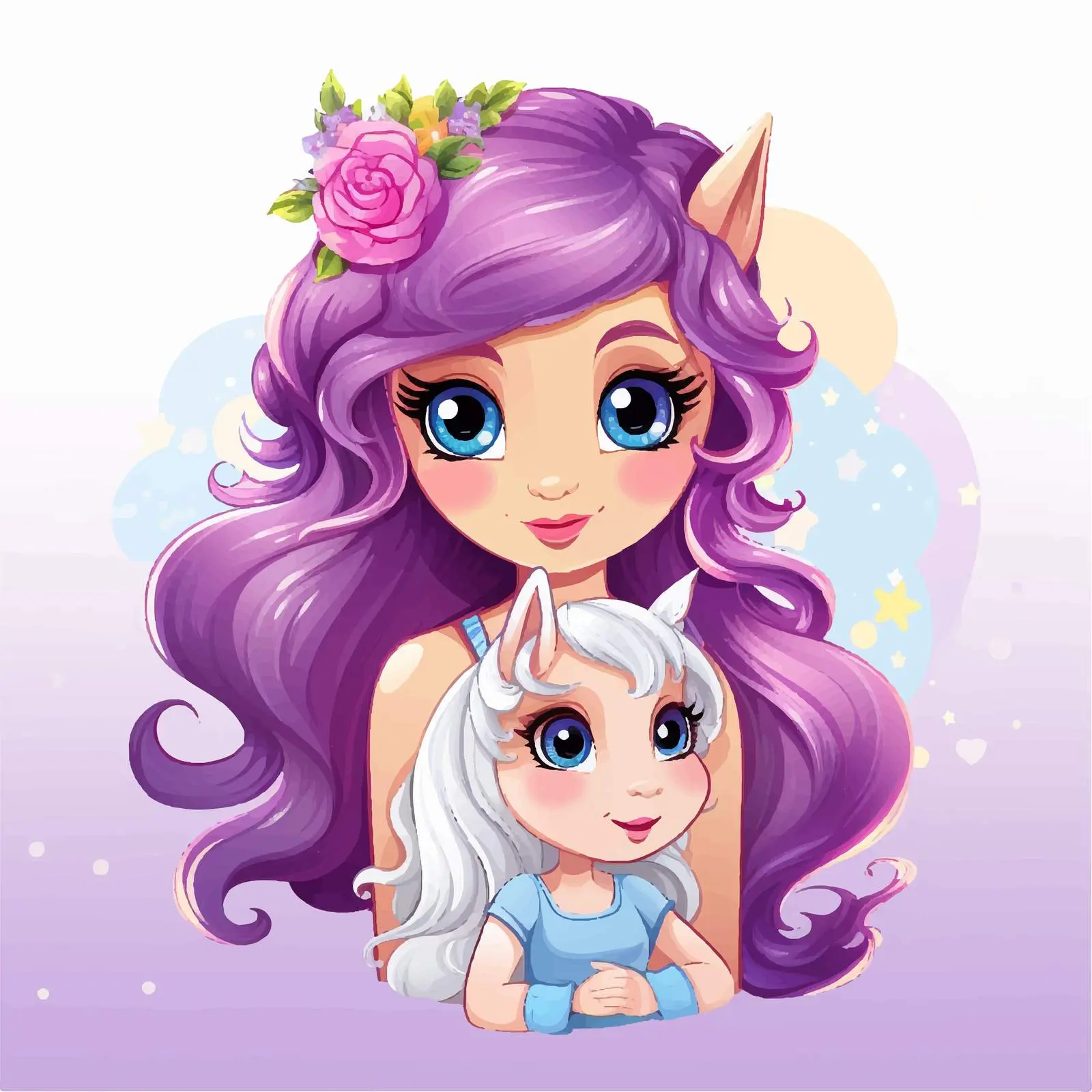 Cute Unicorn with Sign Vector Illustration – free happy unicorn image from Dotvec