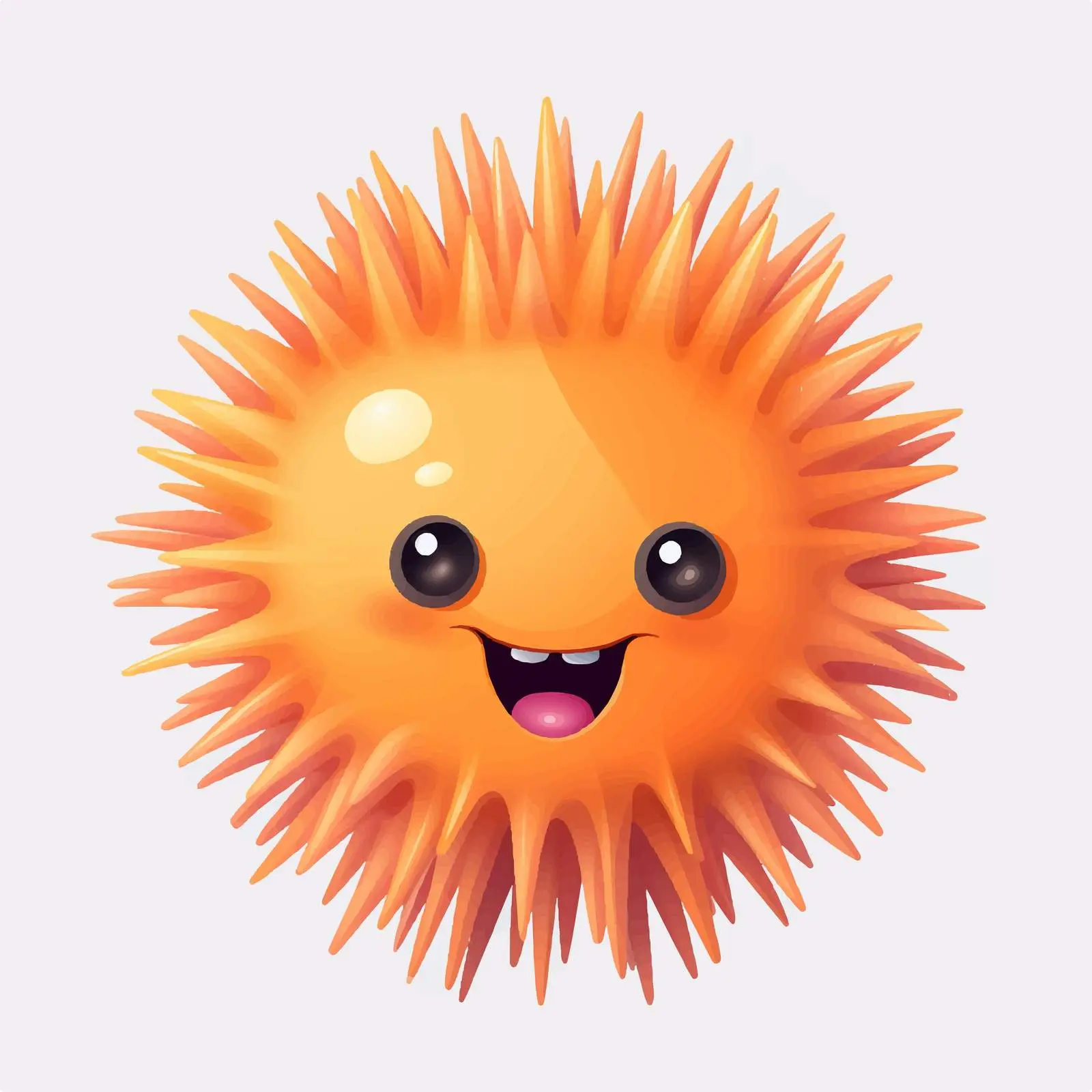 Cute Urchin Cartoon Character on Transparent Background — free download from Dotvec