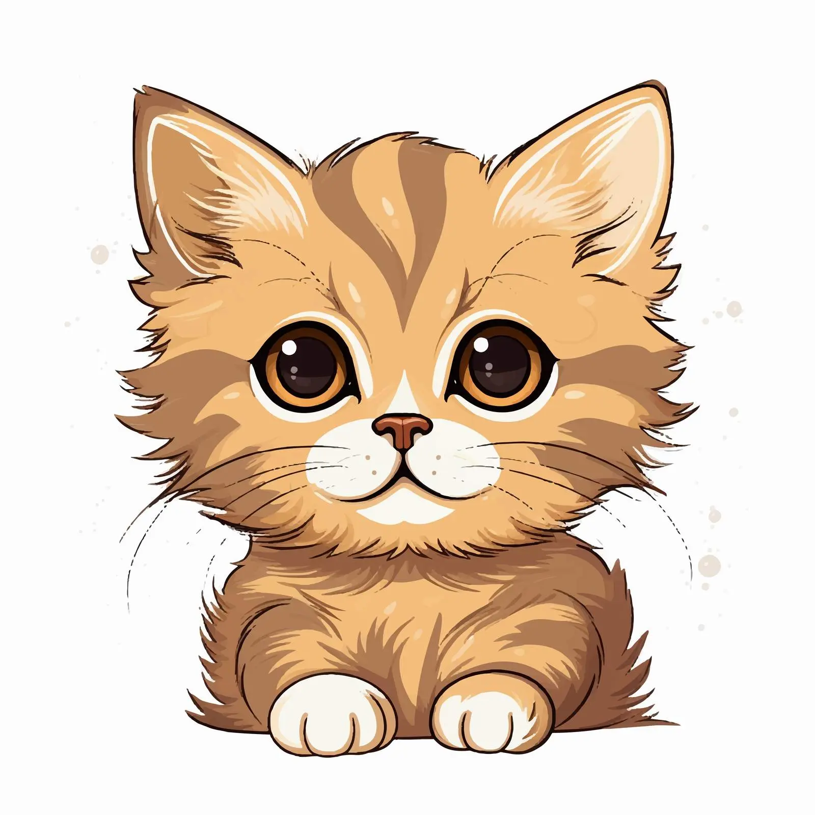 Cute Brown Kitten Face Vector Illustration — free download from Dotvec