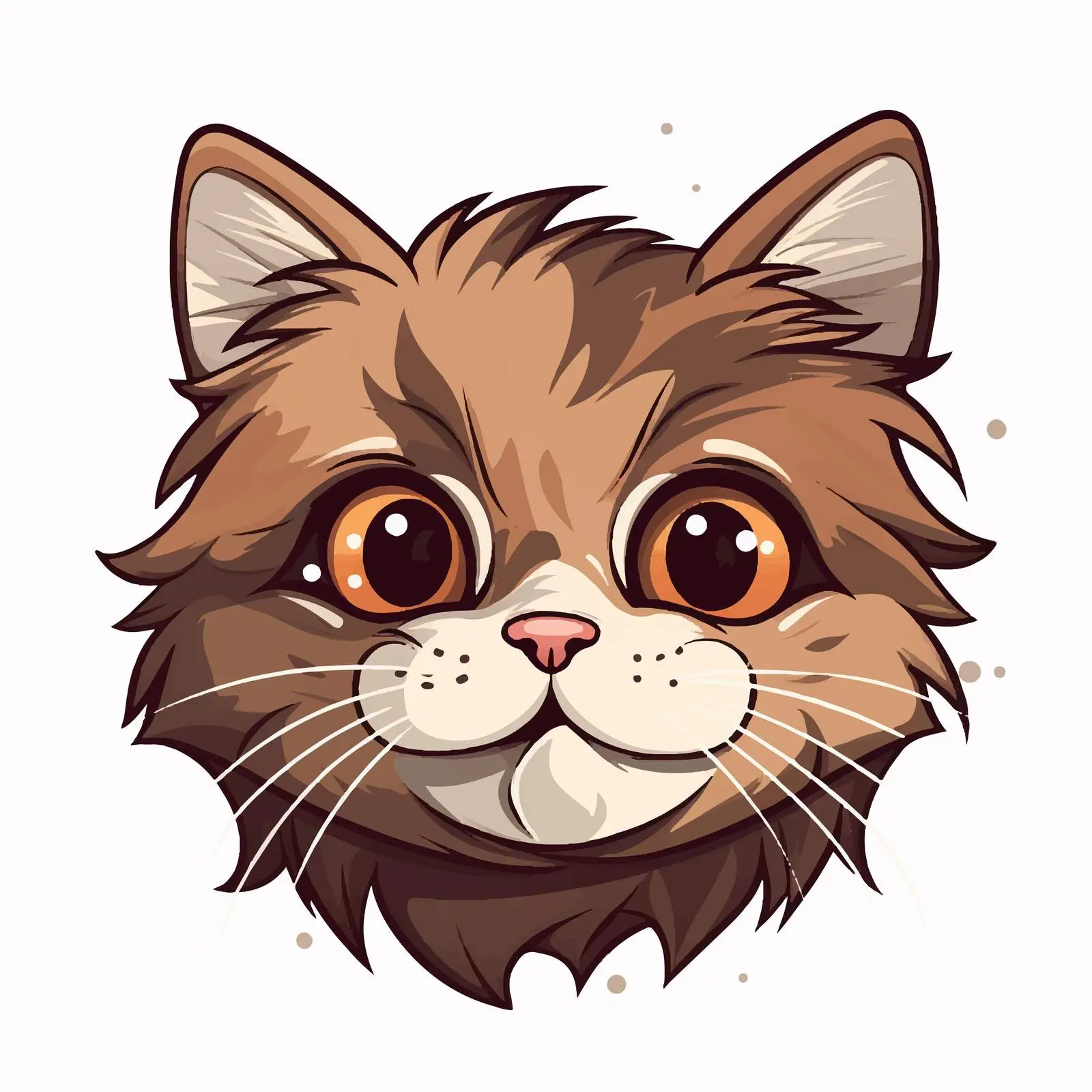Cute Brown Kitten Face Vector Illustration — free download from Dotvec