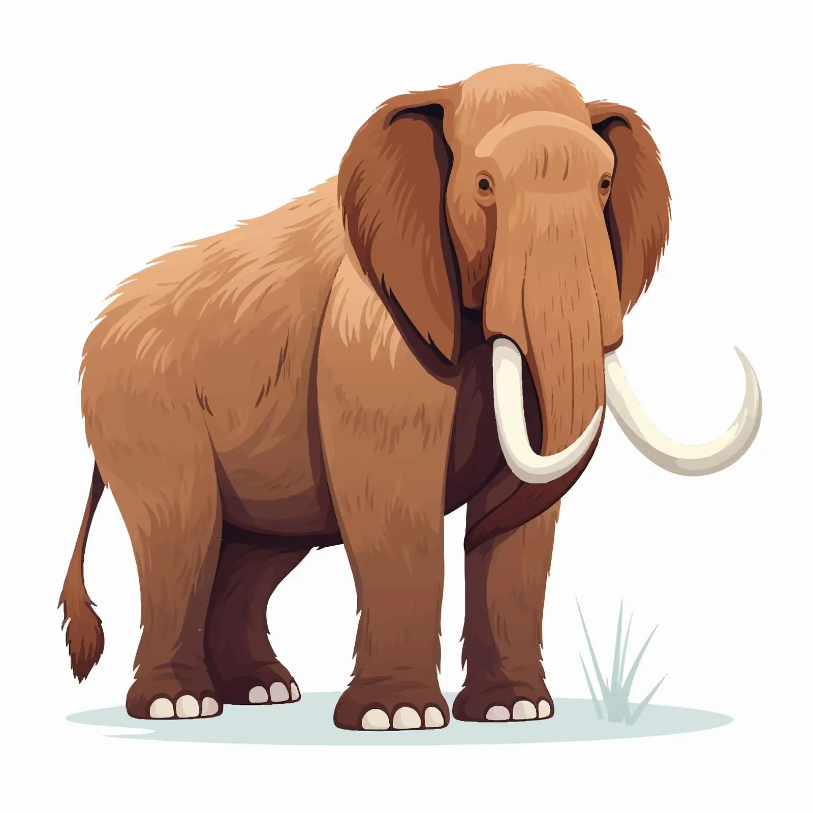 Cute Woolly Mammoth Vector Illustration – free isolated mammoth image from Dotvec