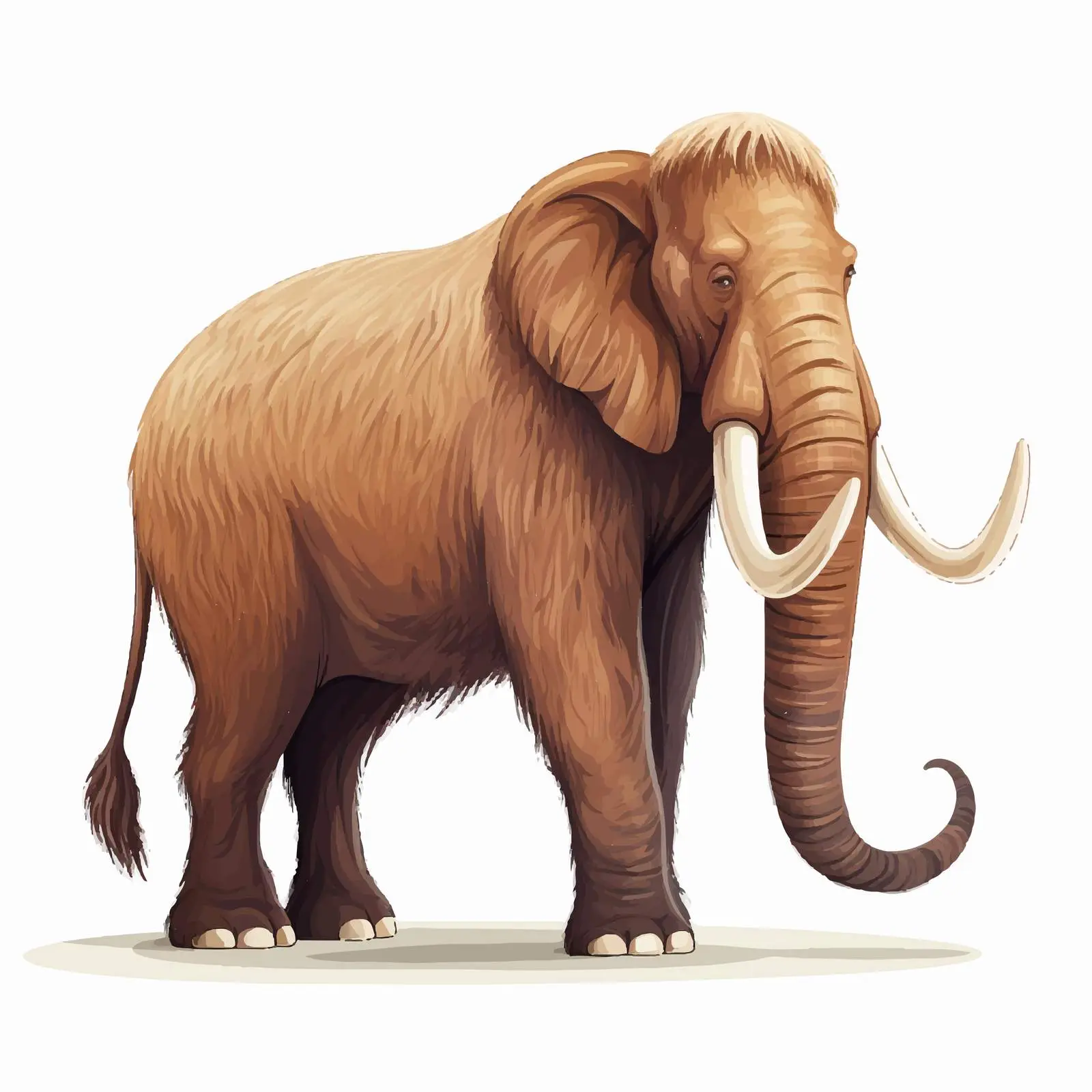 Cute Woolly Mammoth Vector on White Background — free download from Dotvec