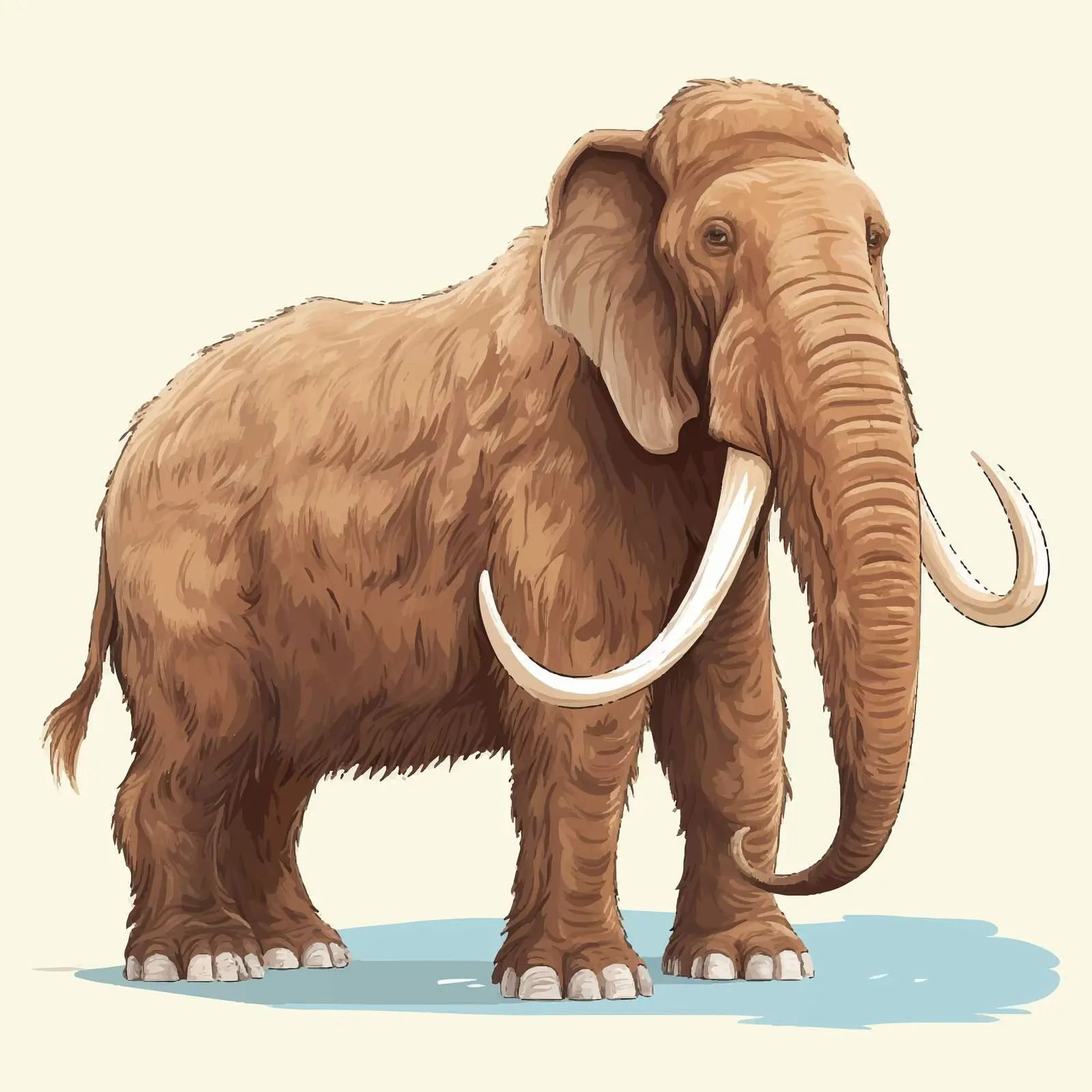 Cute Woolly Mammoth Vector Illustration — free download from Dotvec