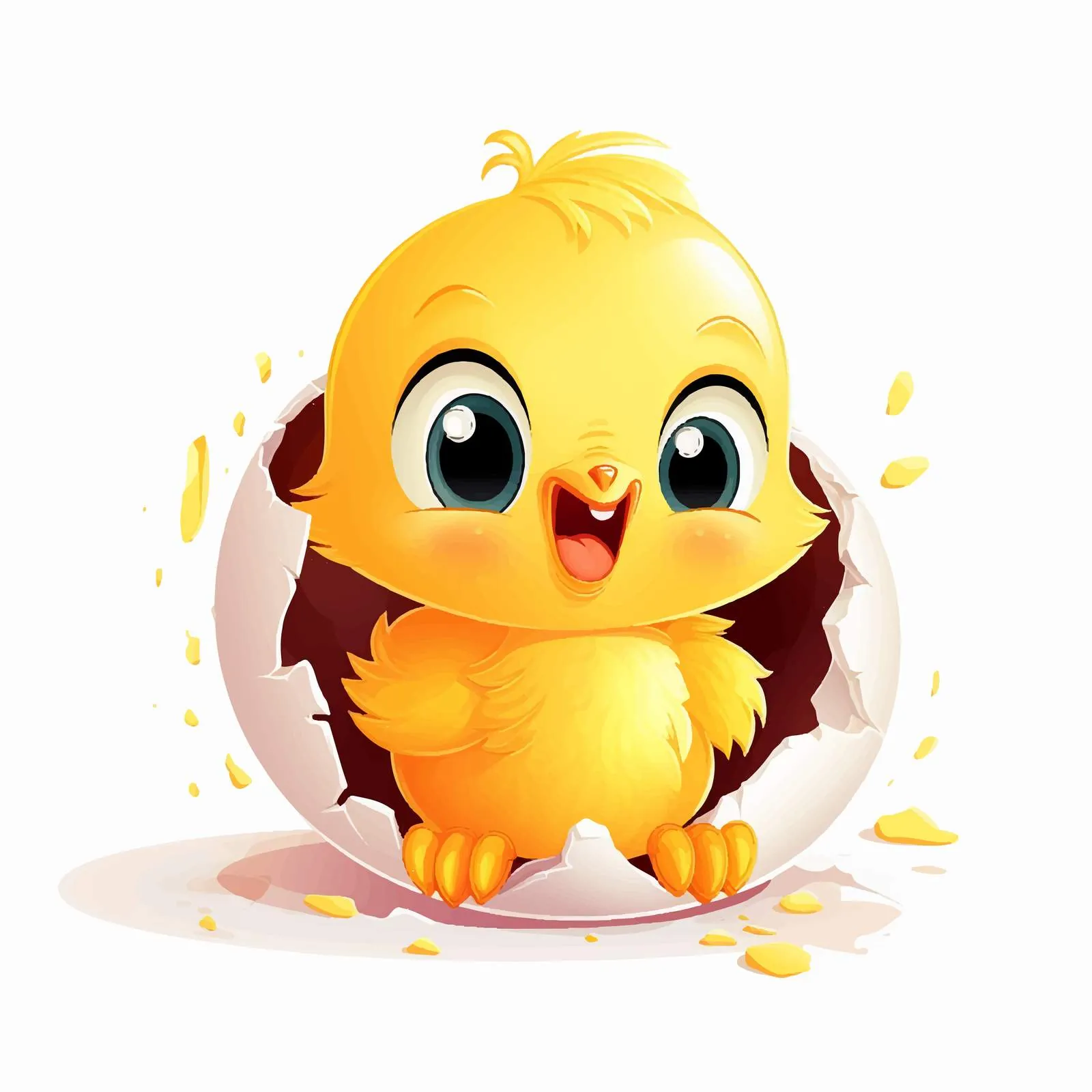 Yellow Chick Hatching from Cracked Egg — free download from Dotvec