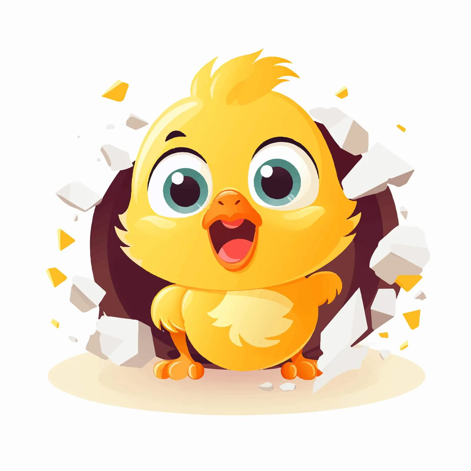 Yellow Chick Hatching from Egg Illustration — free download from Dotvec