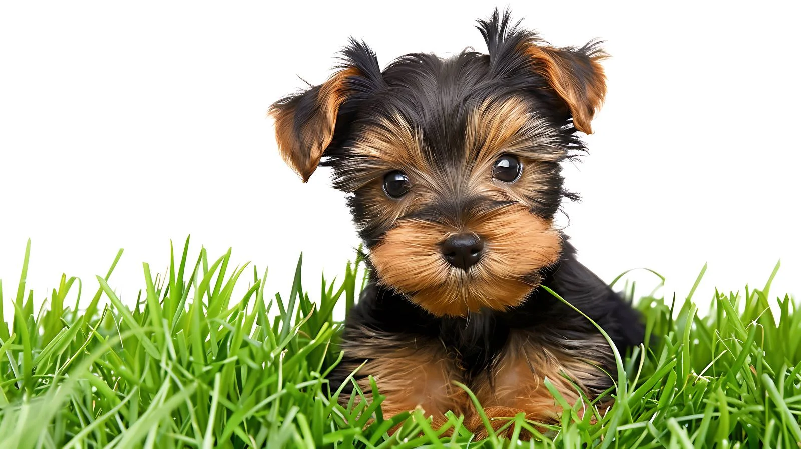 Adorable Yorkshire Terrier Puppy on White Background — free download from Dotvec
