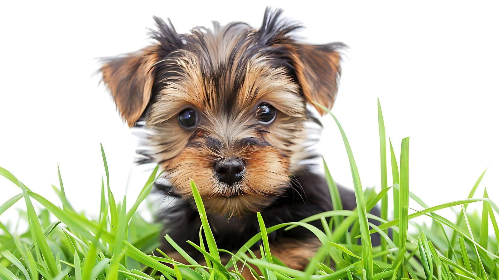 Adorable Yorkshire Terrier Pup on Grass — free download from Dotvec