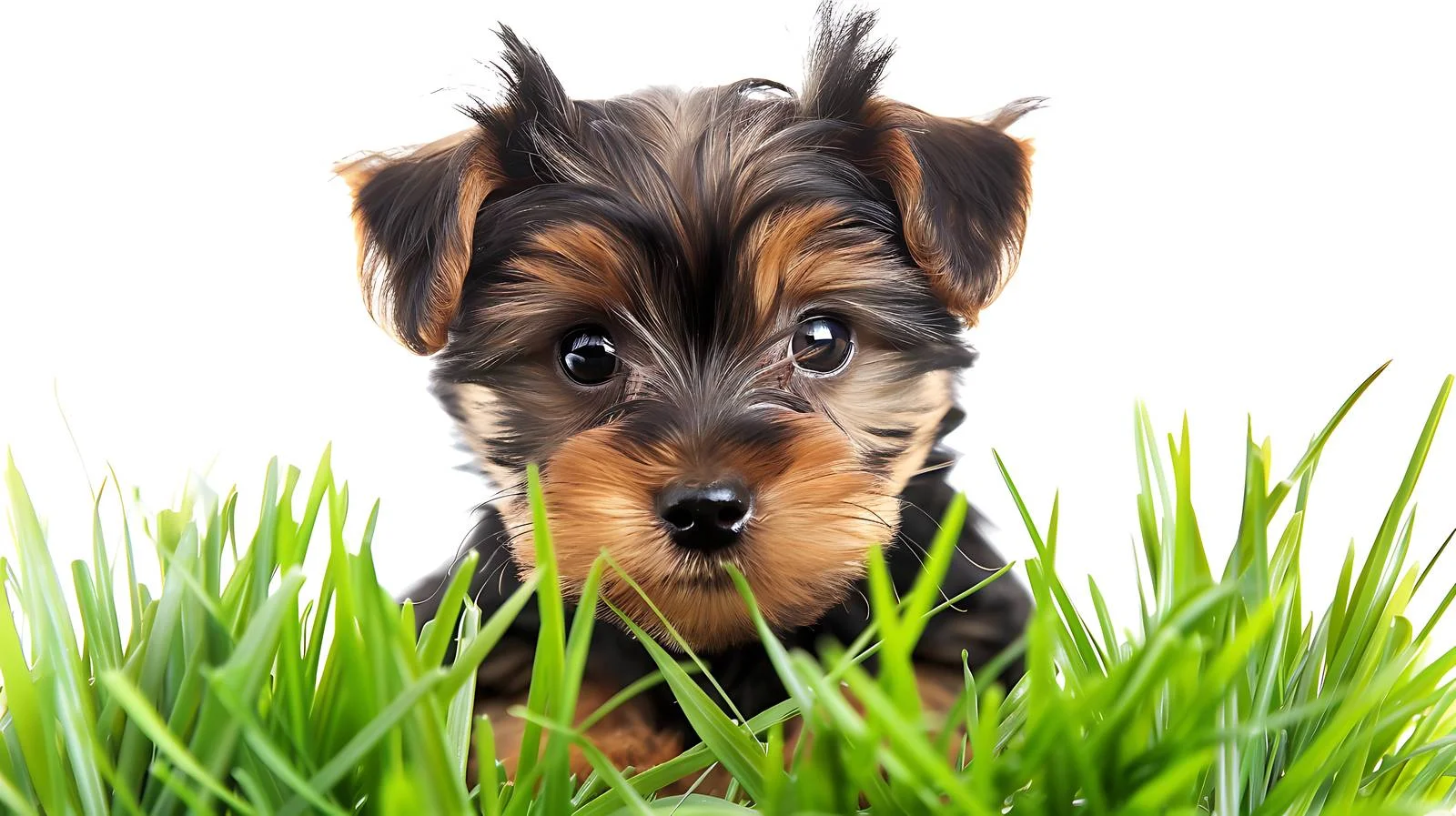 Adorable Yorkshire Terrier Puppy in Grassy Setting — free download from Dotvec