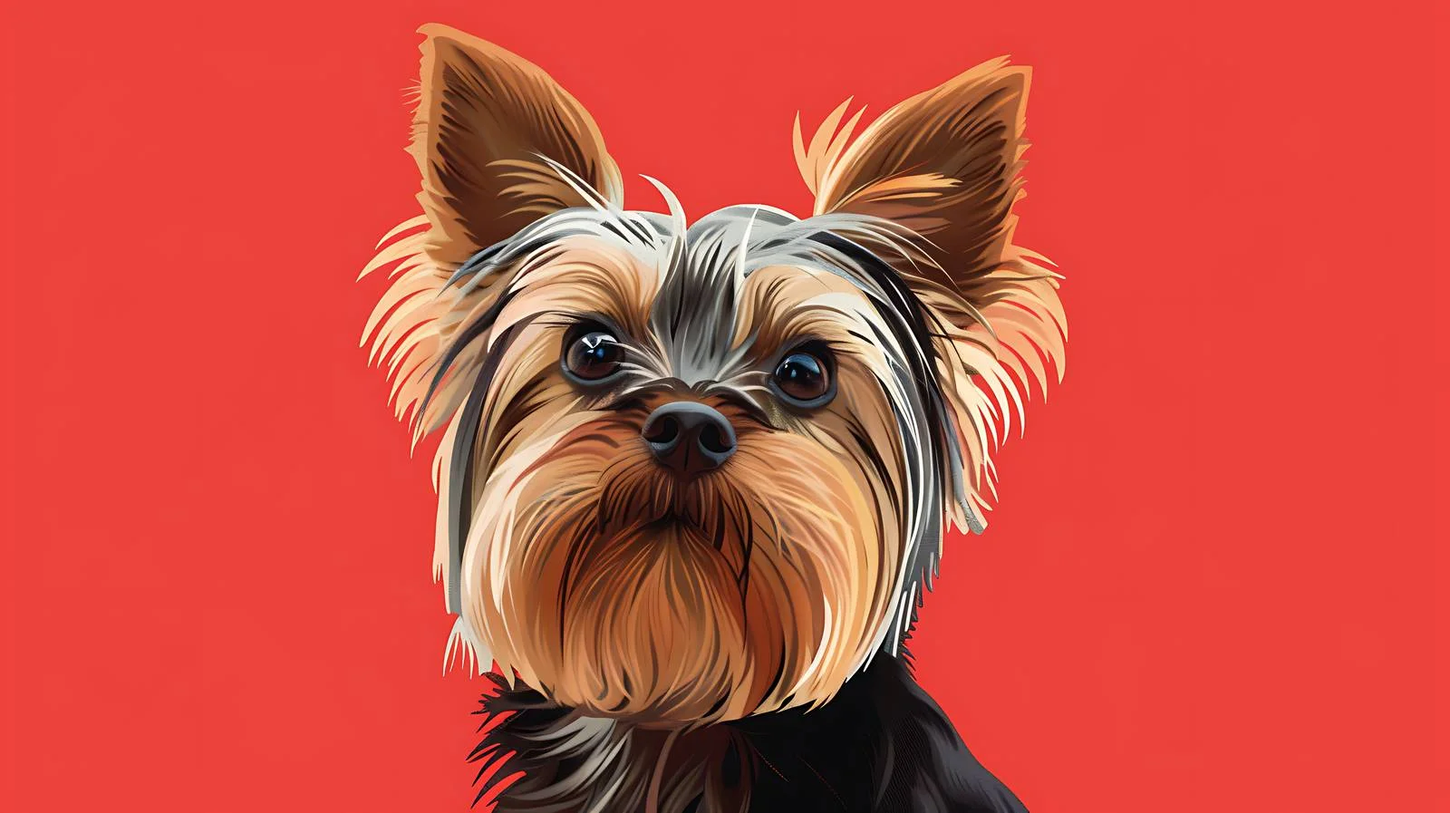 Adorable Yorkshire Terrier on Vibrant Red Background — free download from Dotvec