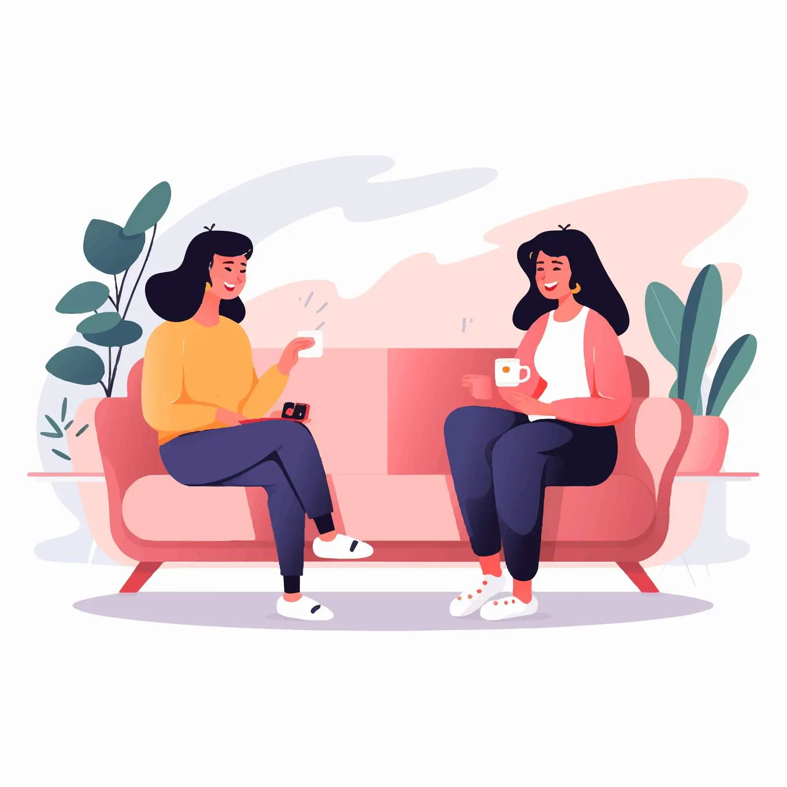 Young Girls Enjoying Coffee at Cafe — free download from Dotvec