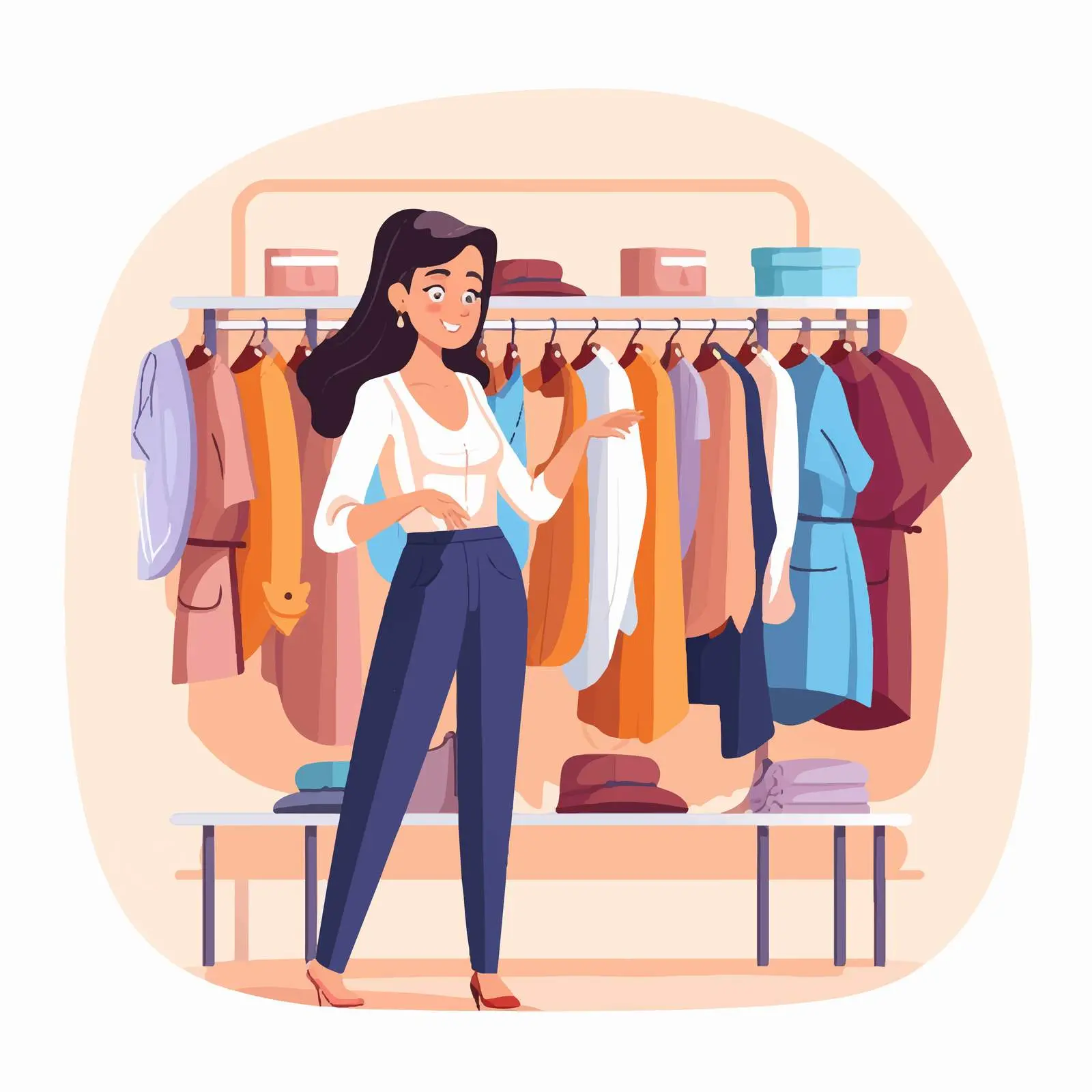 Stylish Young Woman at Clothing Rack — free download from Dotvec