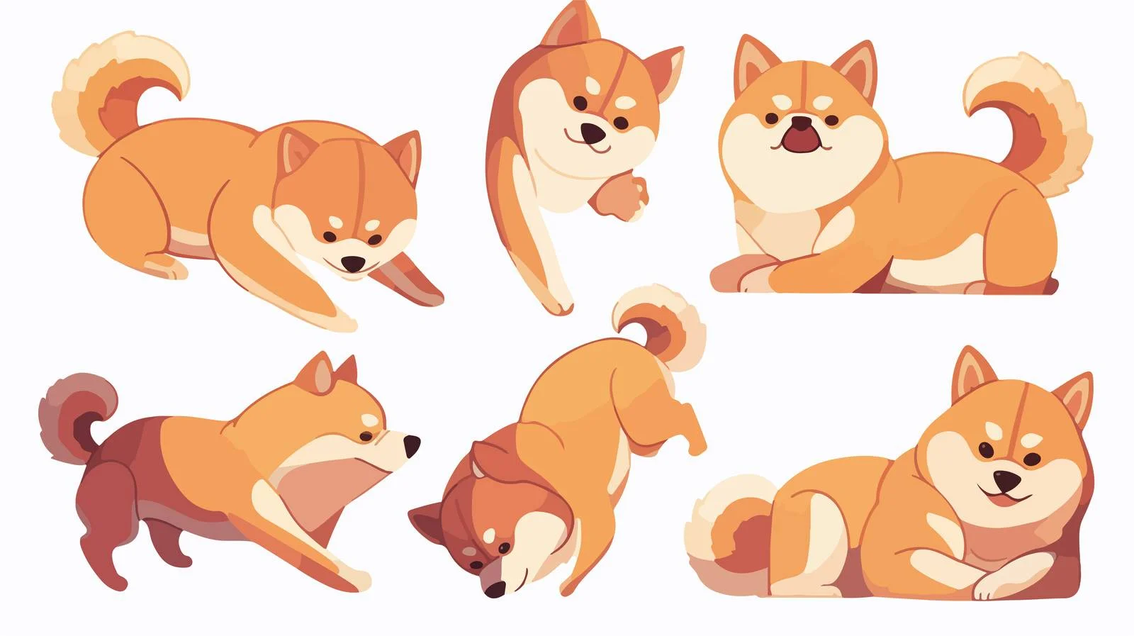 Adorable Akita Inu Puppies in Playful Poses — free download from Dotvec