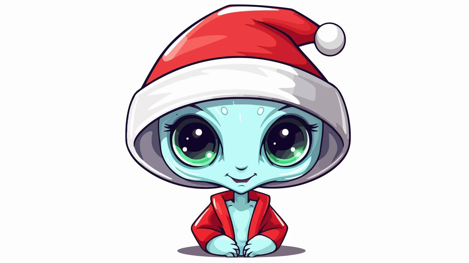 Adorable Alien Girl Flat Color Illustration — free download from Dotvec