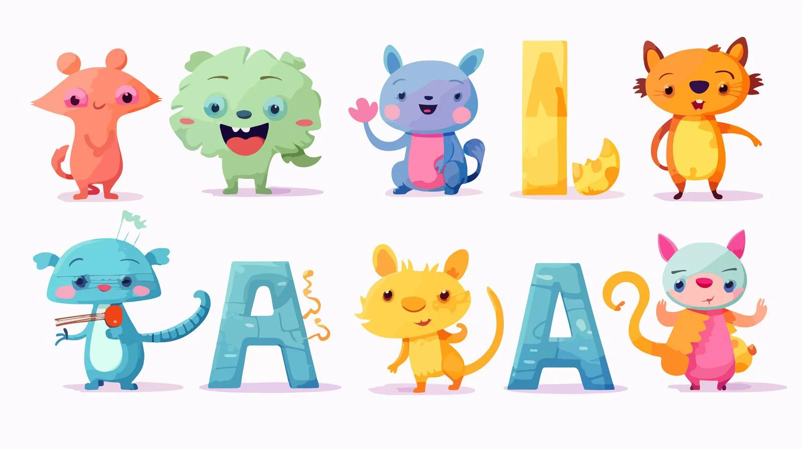 Alphabet Set for Kids Study — free download from Dotvec