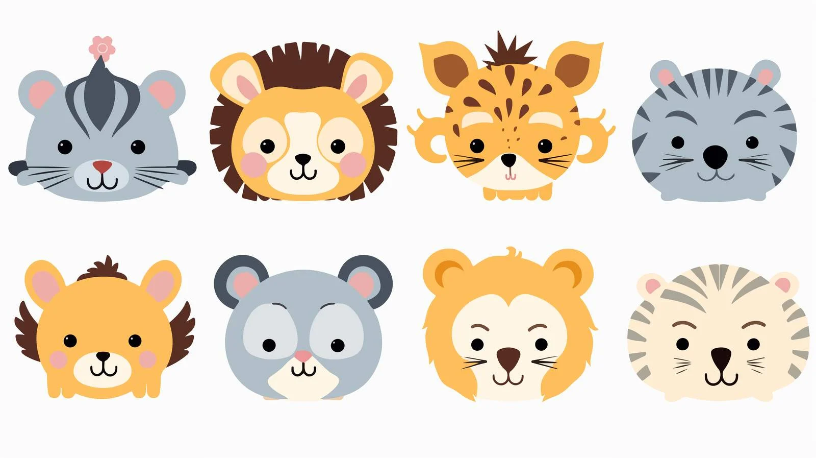 Adorable Zoo Animal Cartoon Card — free download from Dotvec