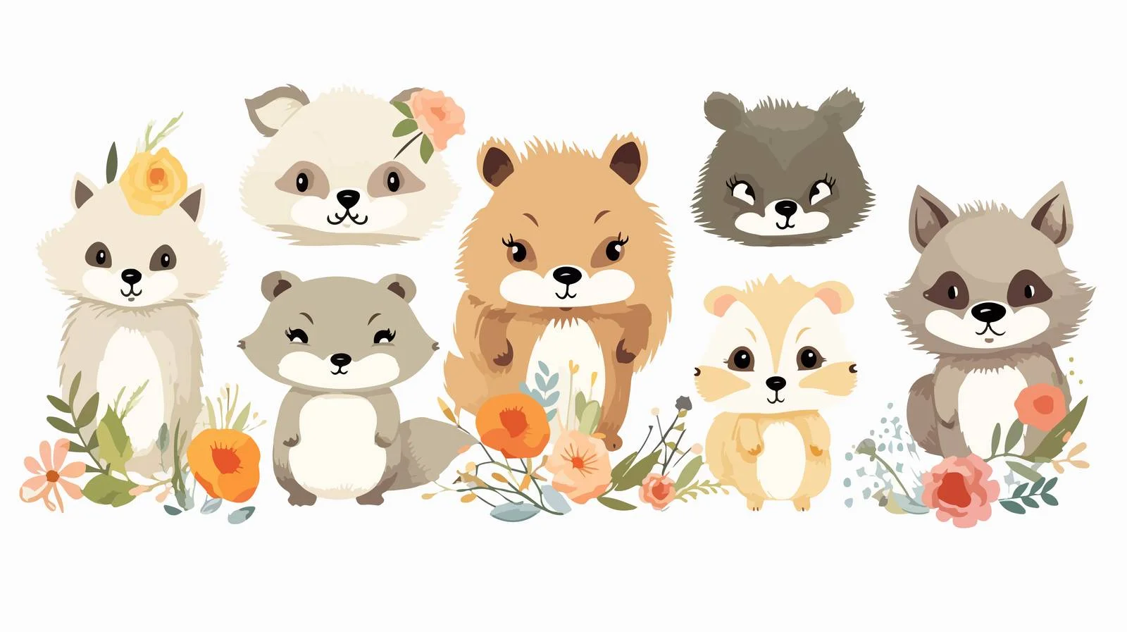 Animal & Flower Vector Card — free download from Dotvec