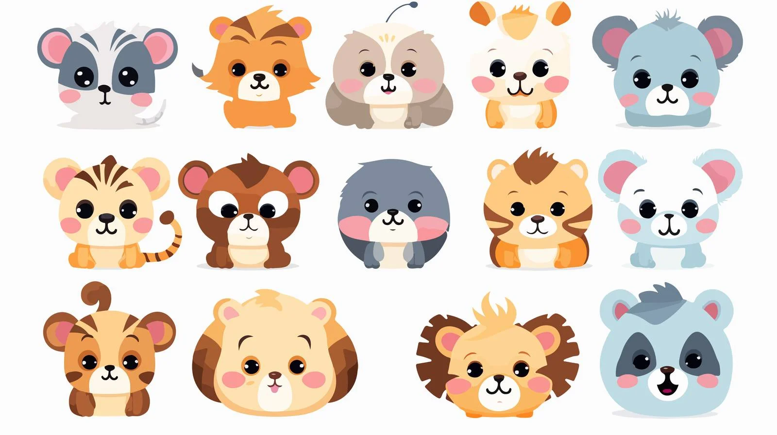 Adorable Animal Cartoon Illustration — free download from Dotvec