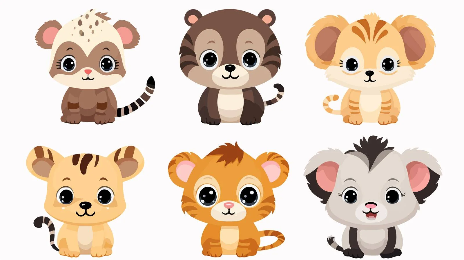 Adorable Animal Greeting Card Vector Illustration — free download from Dotvec