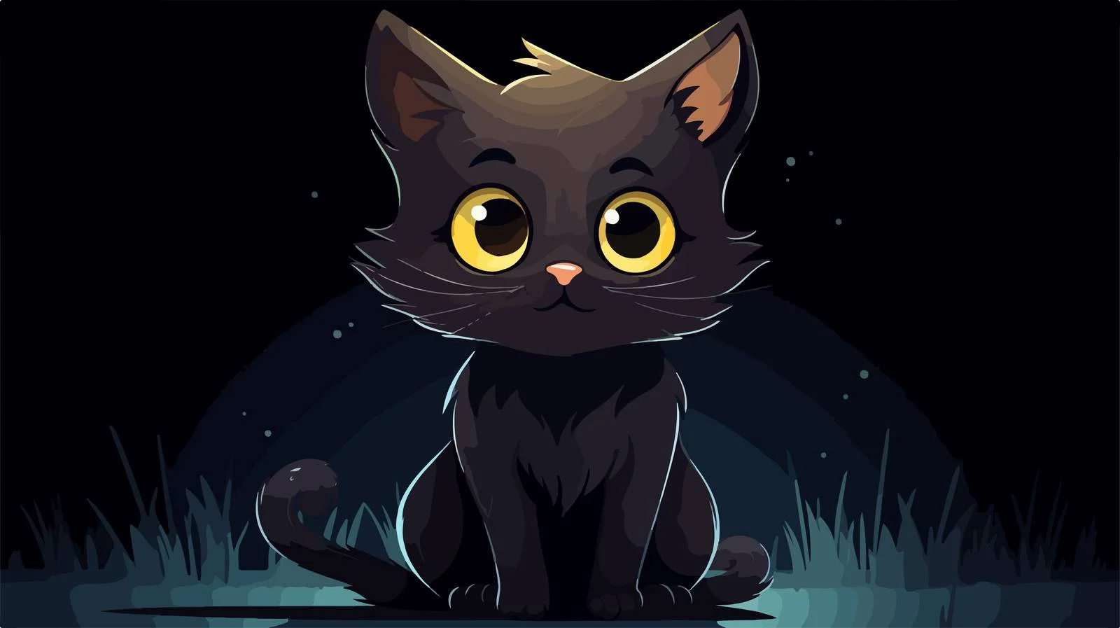 Adorable Retro Cartoon Black Cat Illustration — free download from Dotvec
