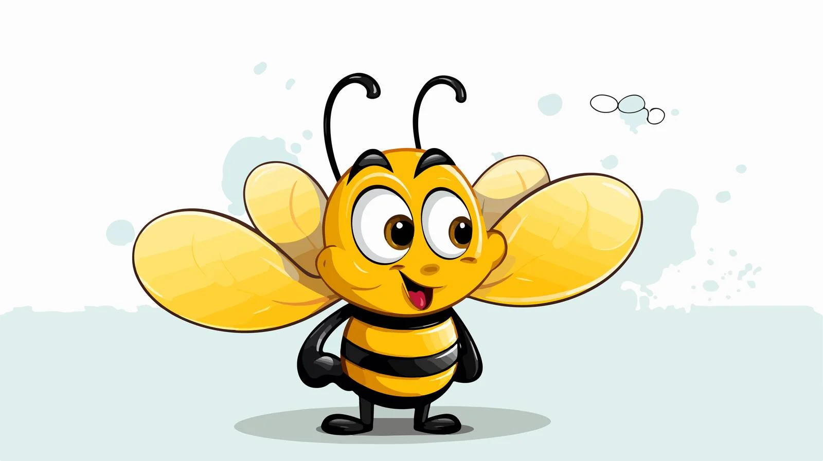 Cheerful Cartoon Bee with Thought Bubble — free download from Dotvec