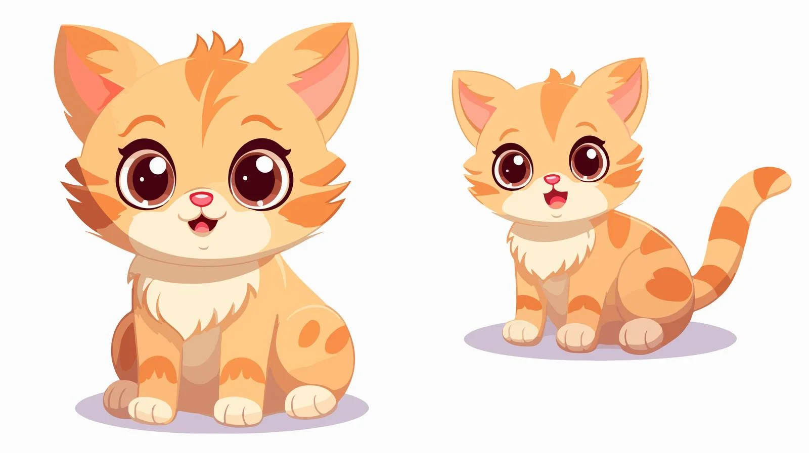 Adorable Cartoon Cat Vector Illustration — free download from Dotvec