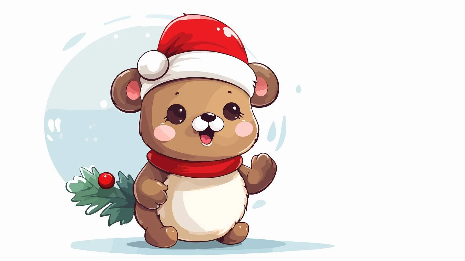 Christmas Bear with Speech Bubble Illustration — free download from Dotvec