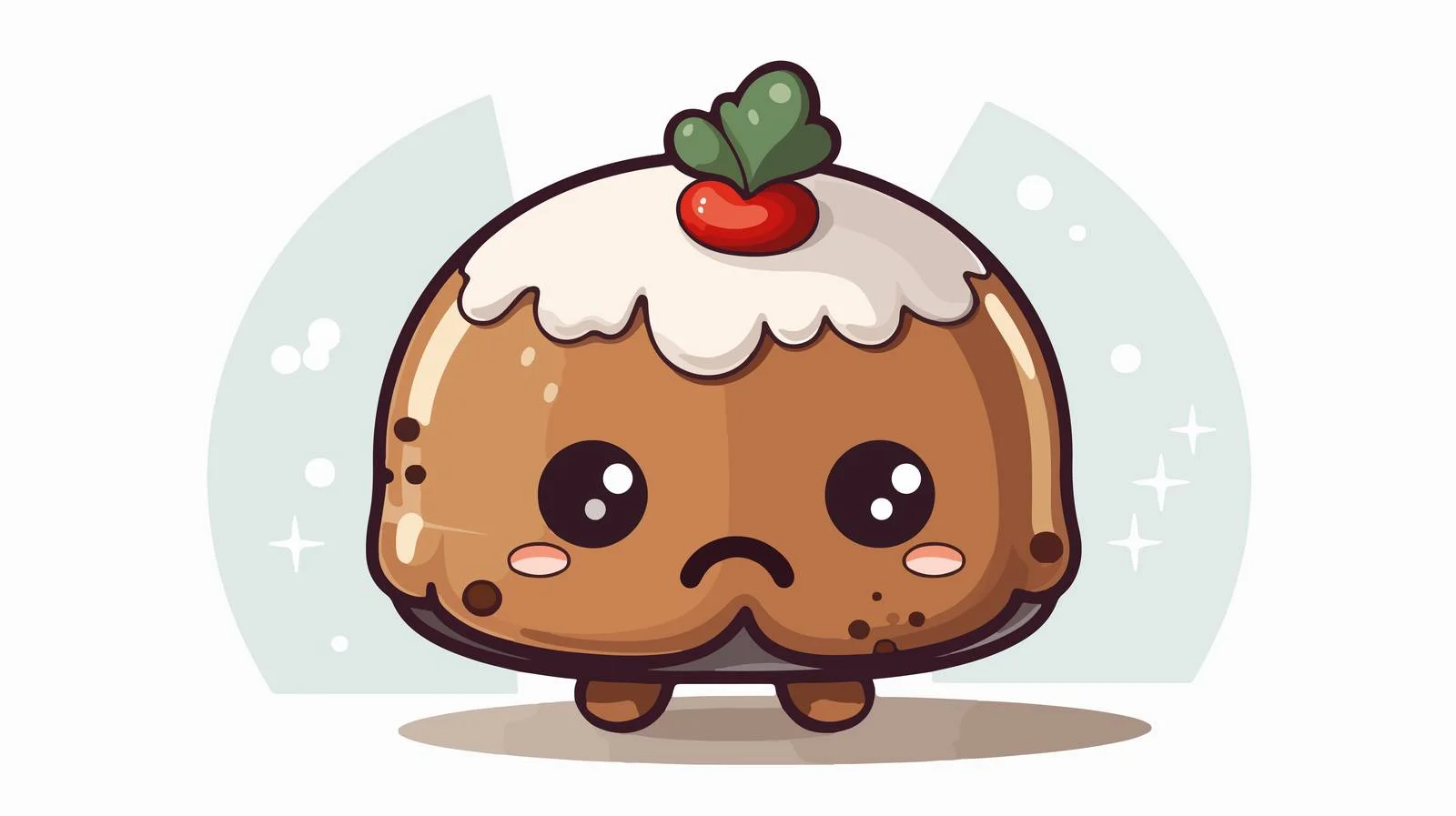 Festive Christmas Pudding with Speech Bubble — free download from Dotvec