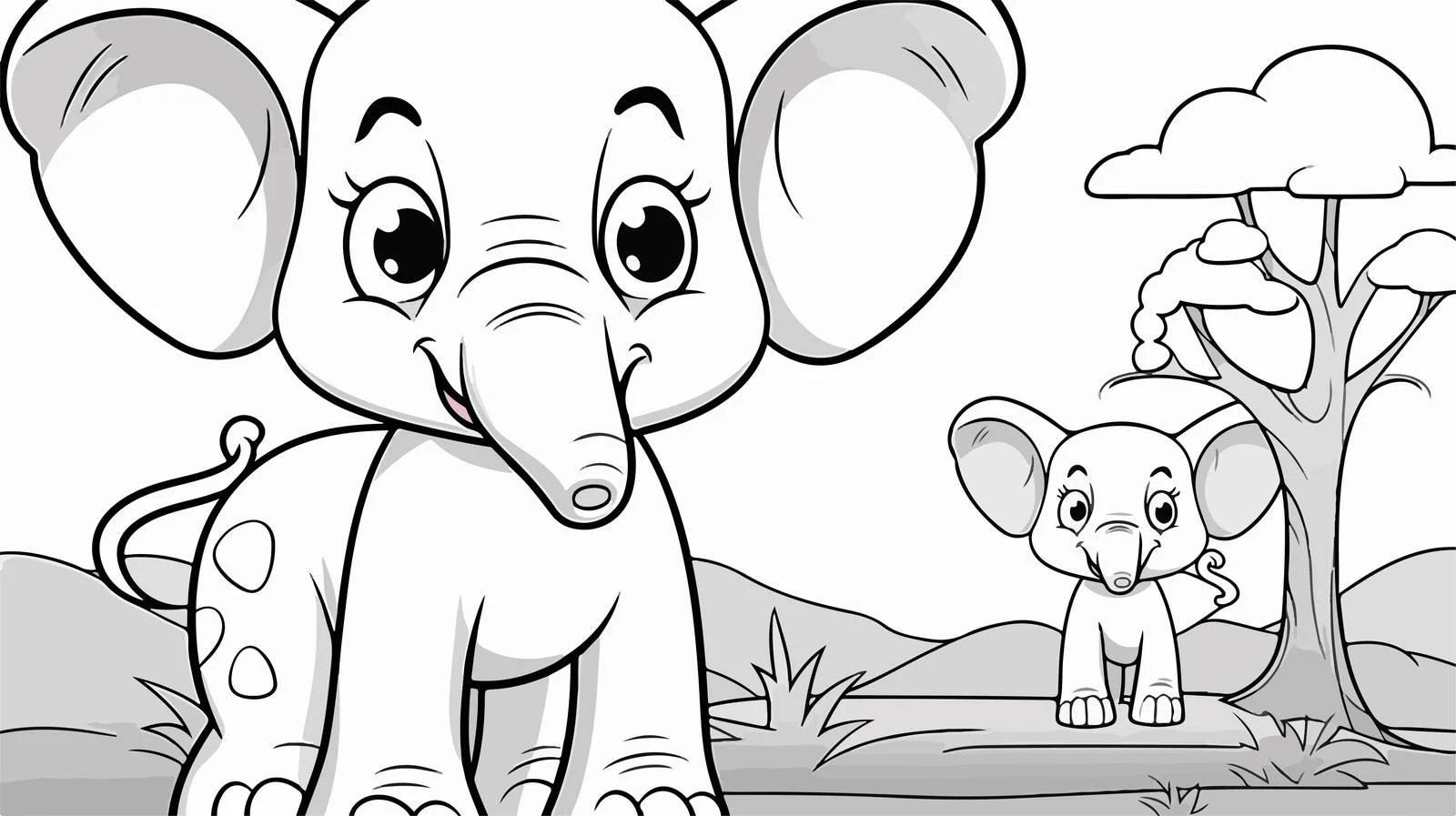 Cute Cartoon Coloring Book Template for Kids — free download from Dotvec