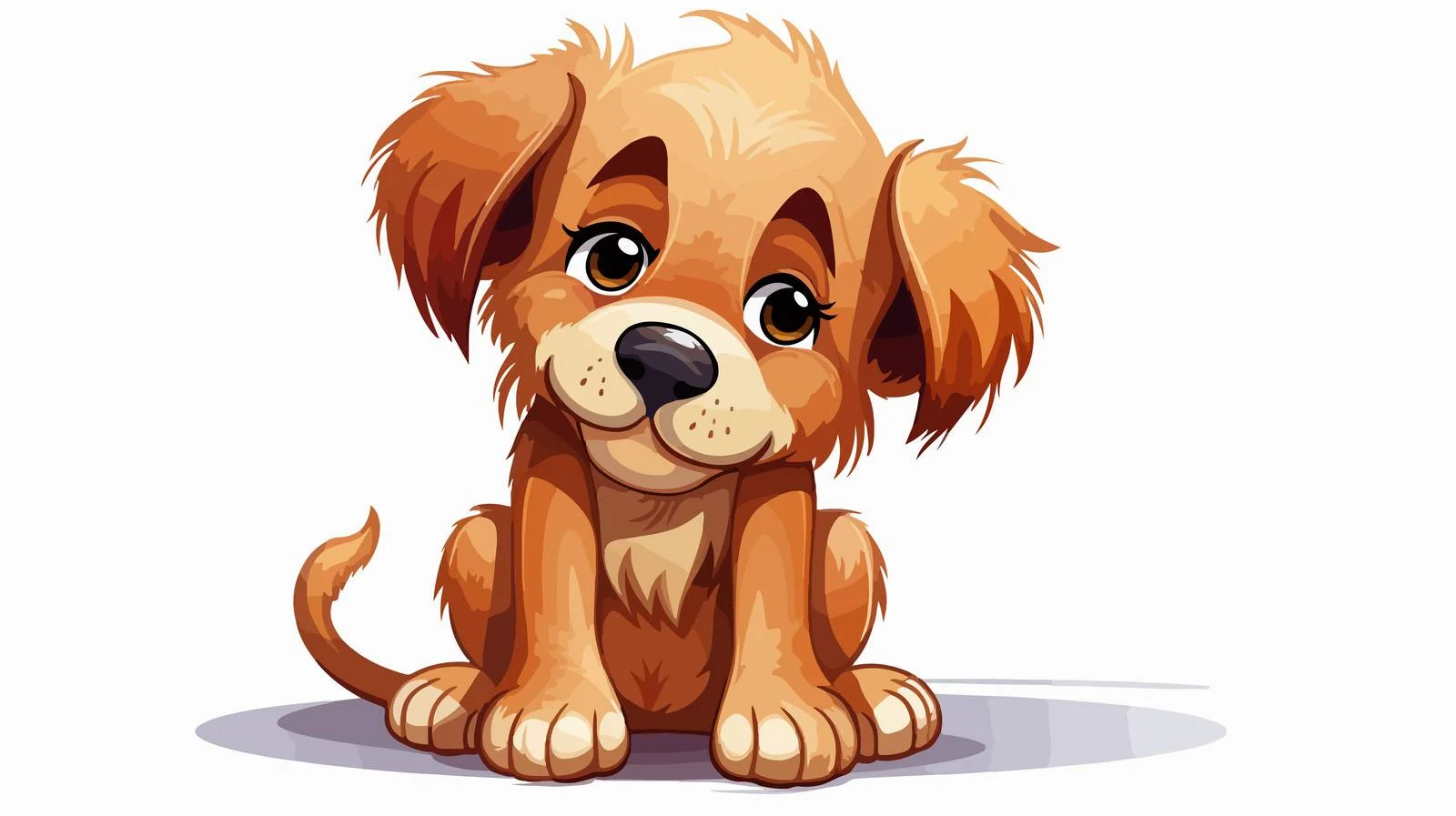 Sad Cartoon Dog Vector Illustration — free download from Dotvec