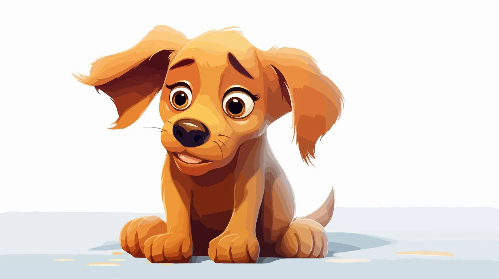 Sad Cartoon Dog Illustration — free download from Dotvec