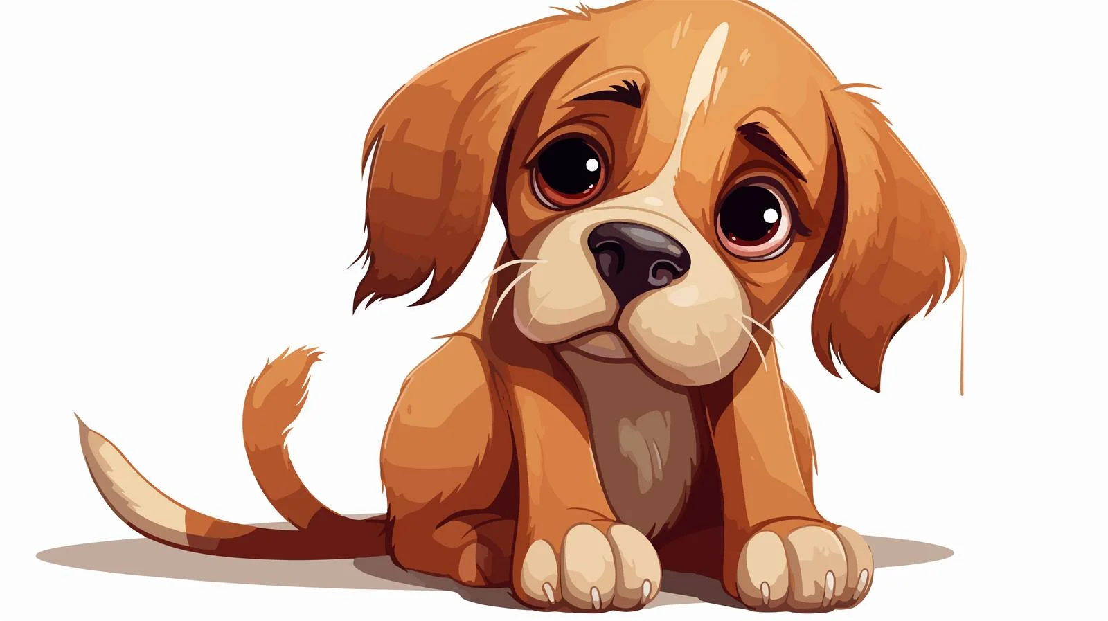 Sad Cartoon Dog Stock Vector Illustration — free download from Dotvec