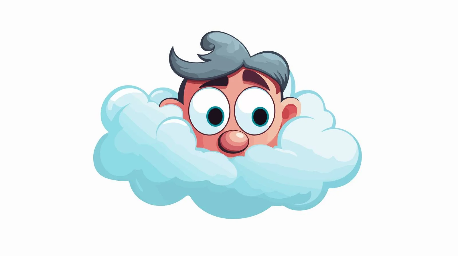 Cheerful Cartoon Face with Thought Bubble — free download from Dotvec