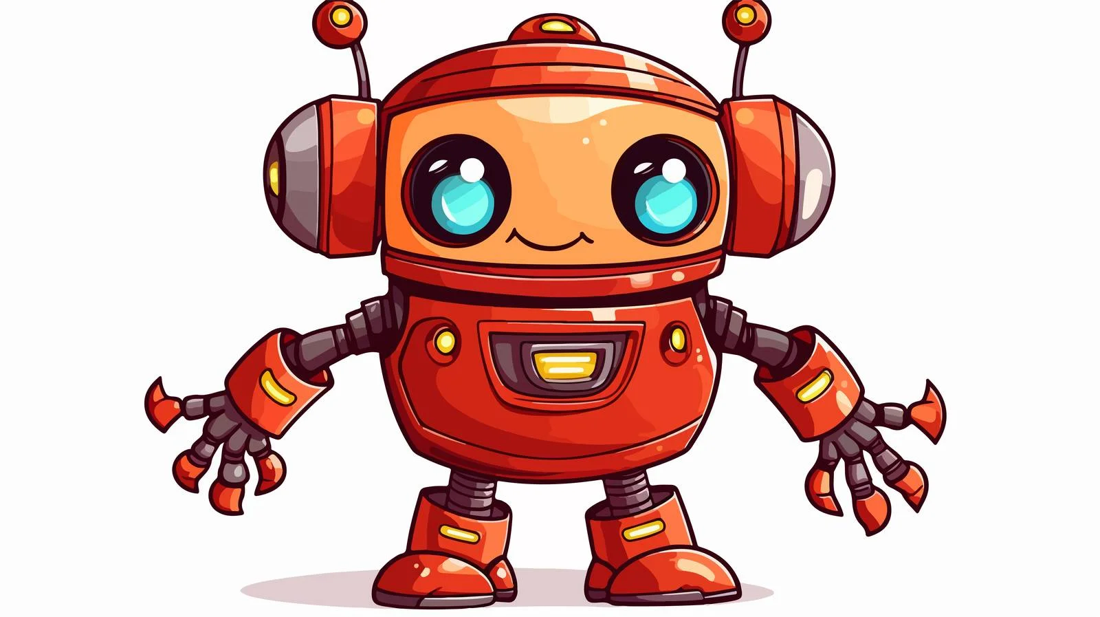 Crazy Cartoon Robot Vector Illustration — free download from Dotvec