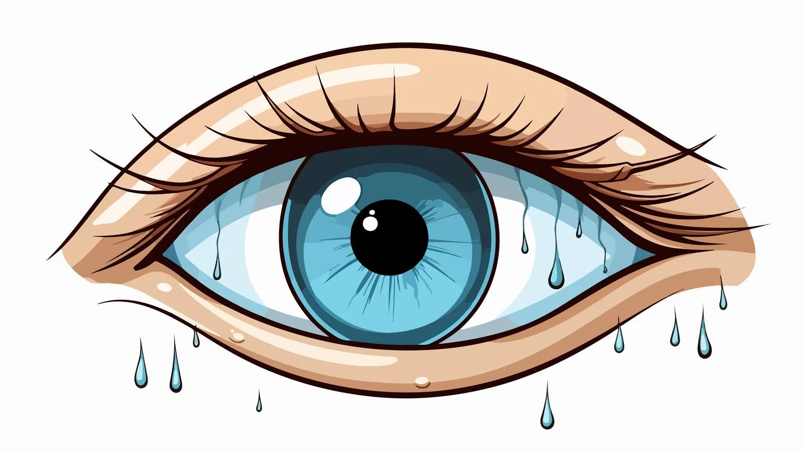 Adorable Crying Eye Cartoon Illustration — free download from Dotvec