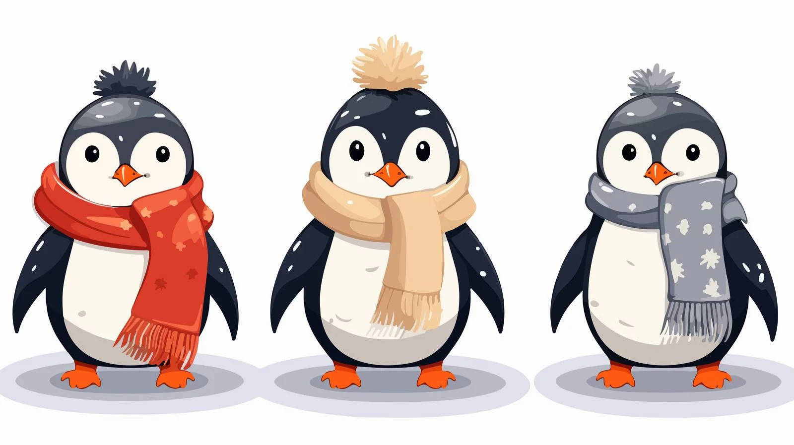 Adorable Penguin Illustration in Winter Scarf — free download from Dotvec