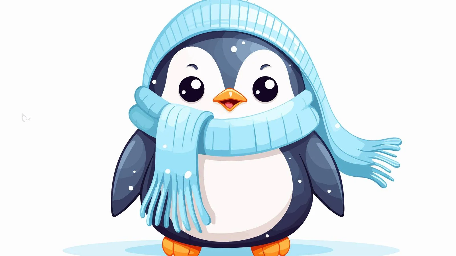Adorable Cartoon Penguin in Scarf Illustration — free download from Dotvec