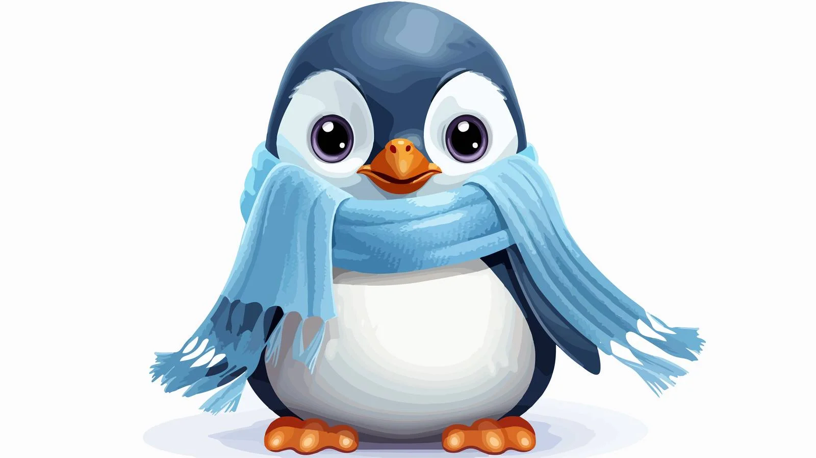 Adorable Penguin in Scarf Vector Illustration — free download from Dotvec