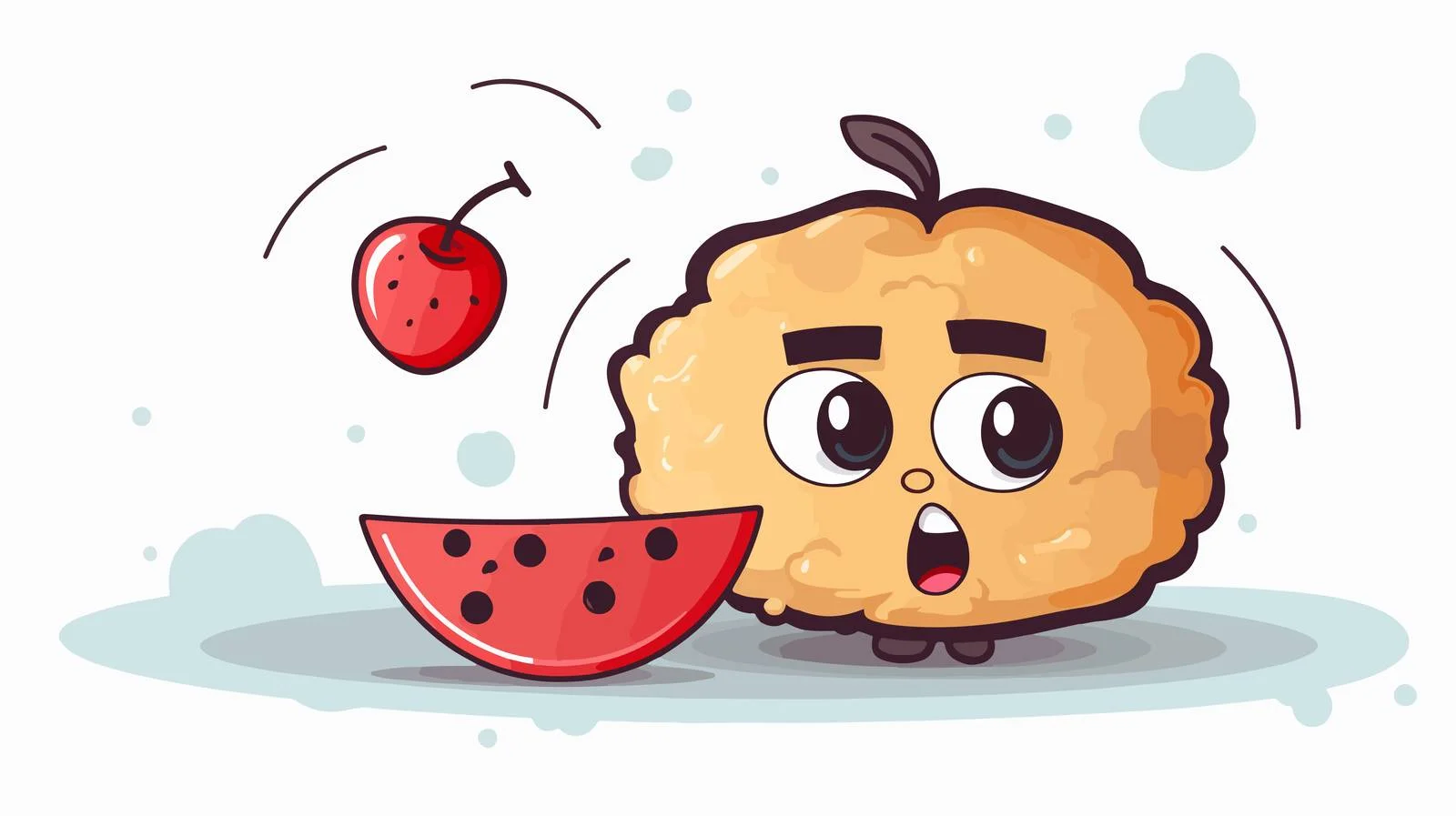 Adorable Cartoon Pie with Thought Bubble — free download from Dotvec