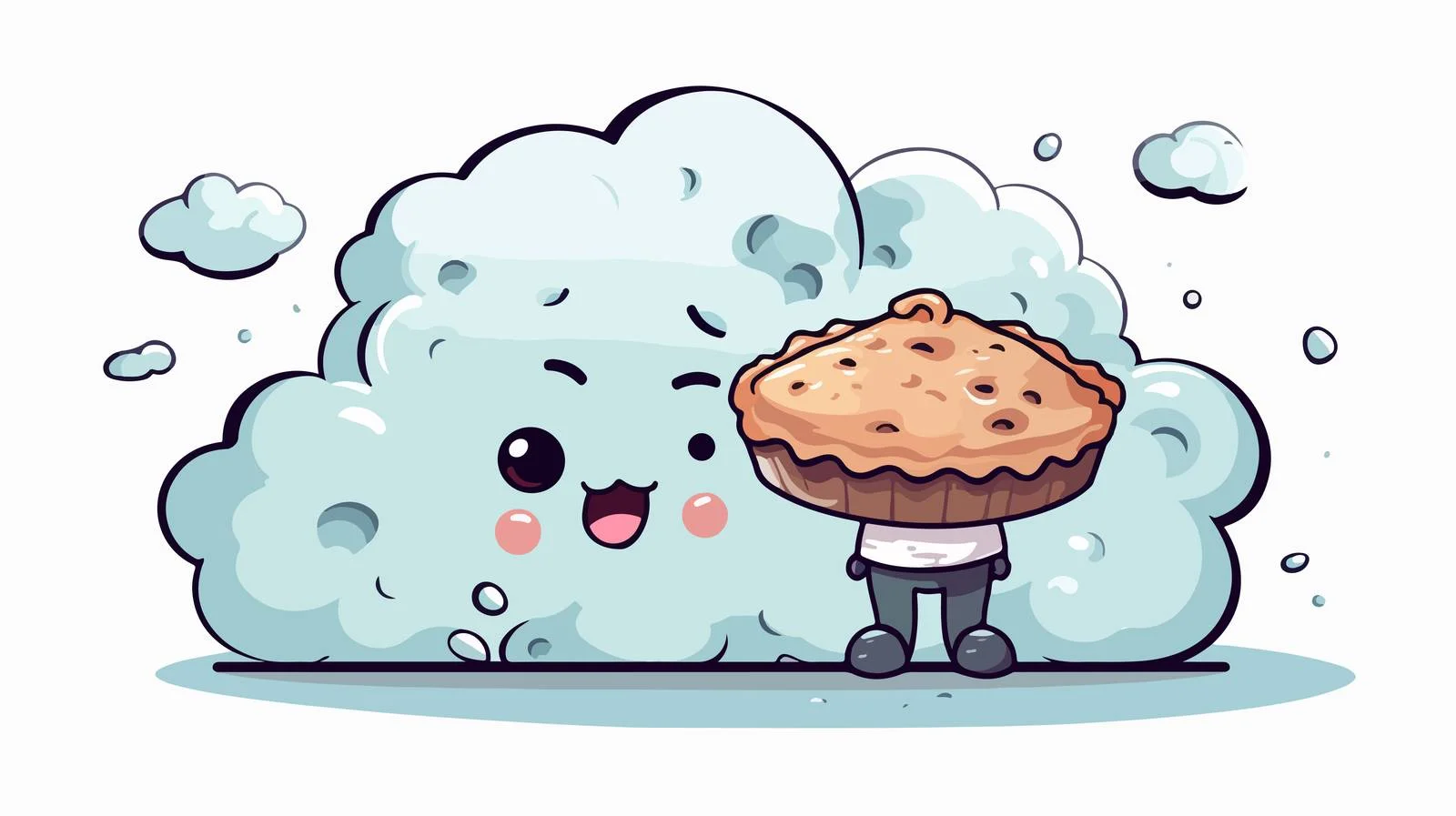 Adorable Cartoon Pie with Thought Bubble — free download from Dotvec