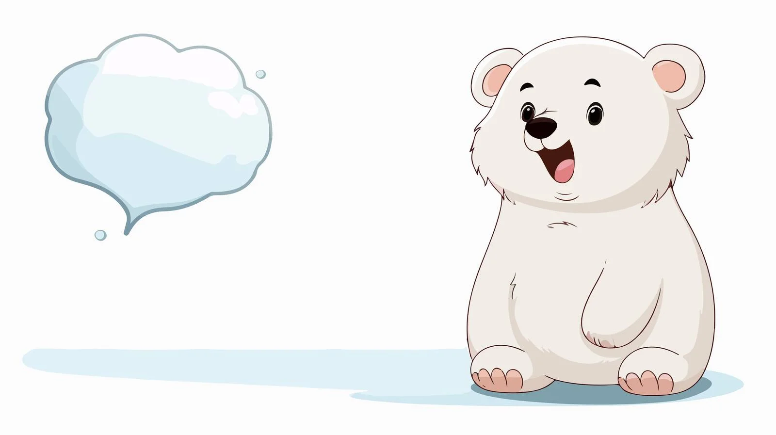 Adorable Polar Bear Speech Bubble Illustration — free download from Dotvec