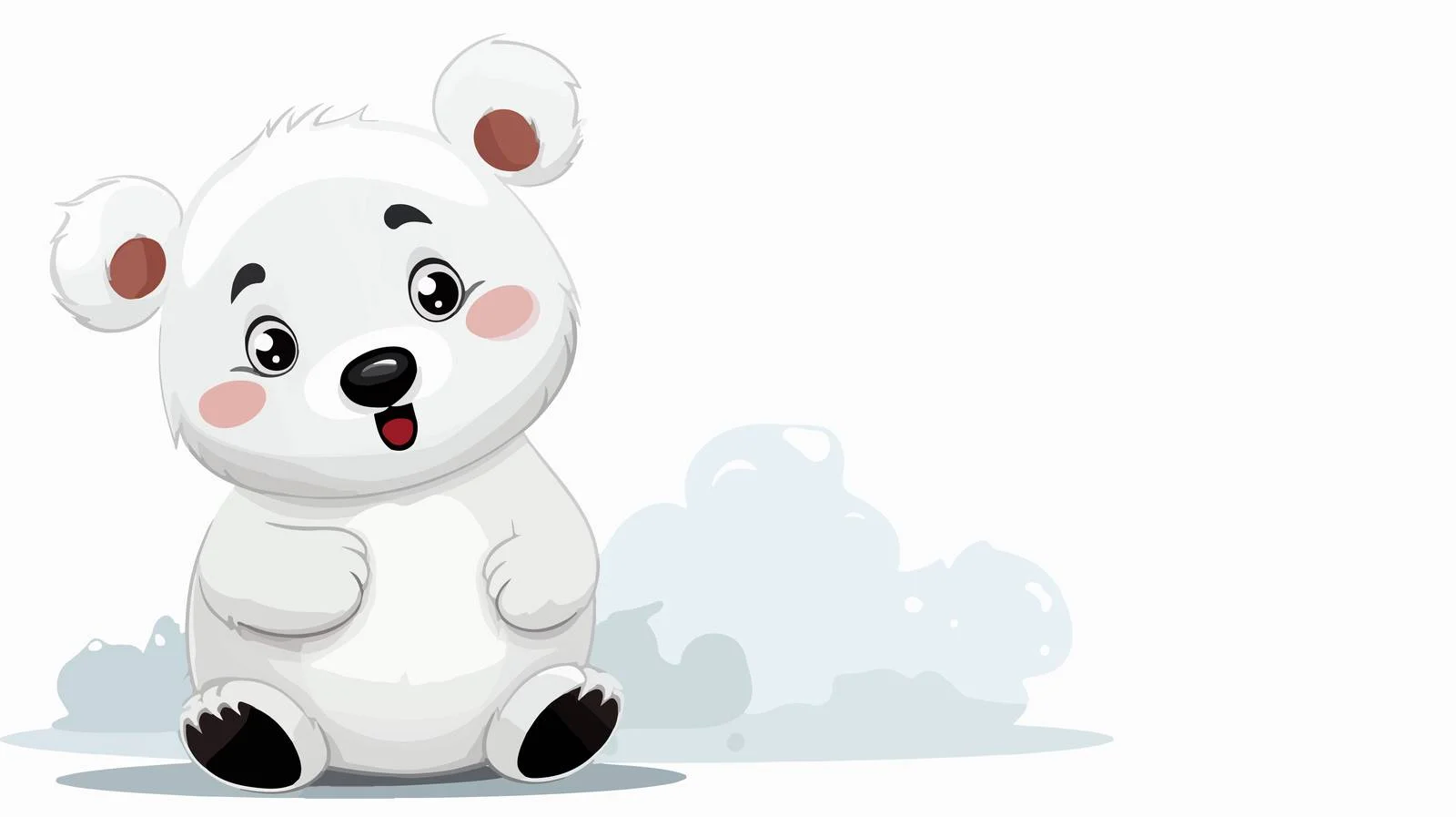 Adorable Cartoon Polar Bear Speech Bubble – free pee image from Dotvec