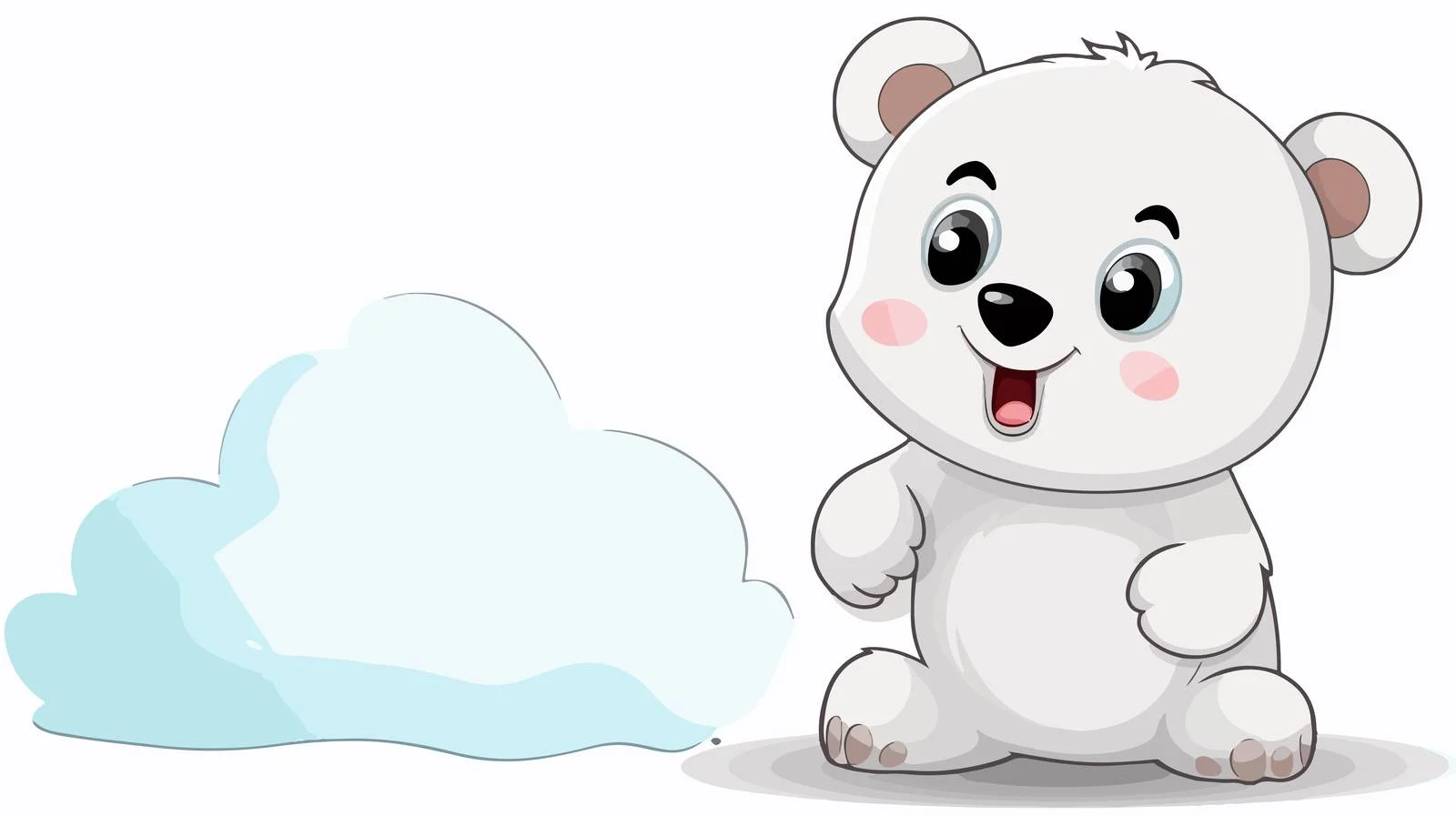 Adorable Polar Bear with Speech Bubble — free download from Dotvec