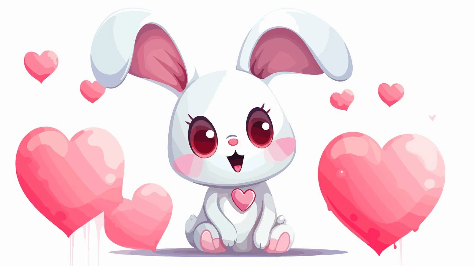 Adorable Rabbit Expressing Love with Hearts — free download from Dotvec