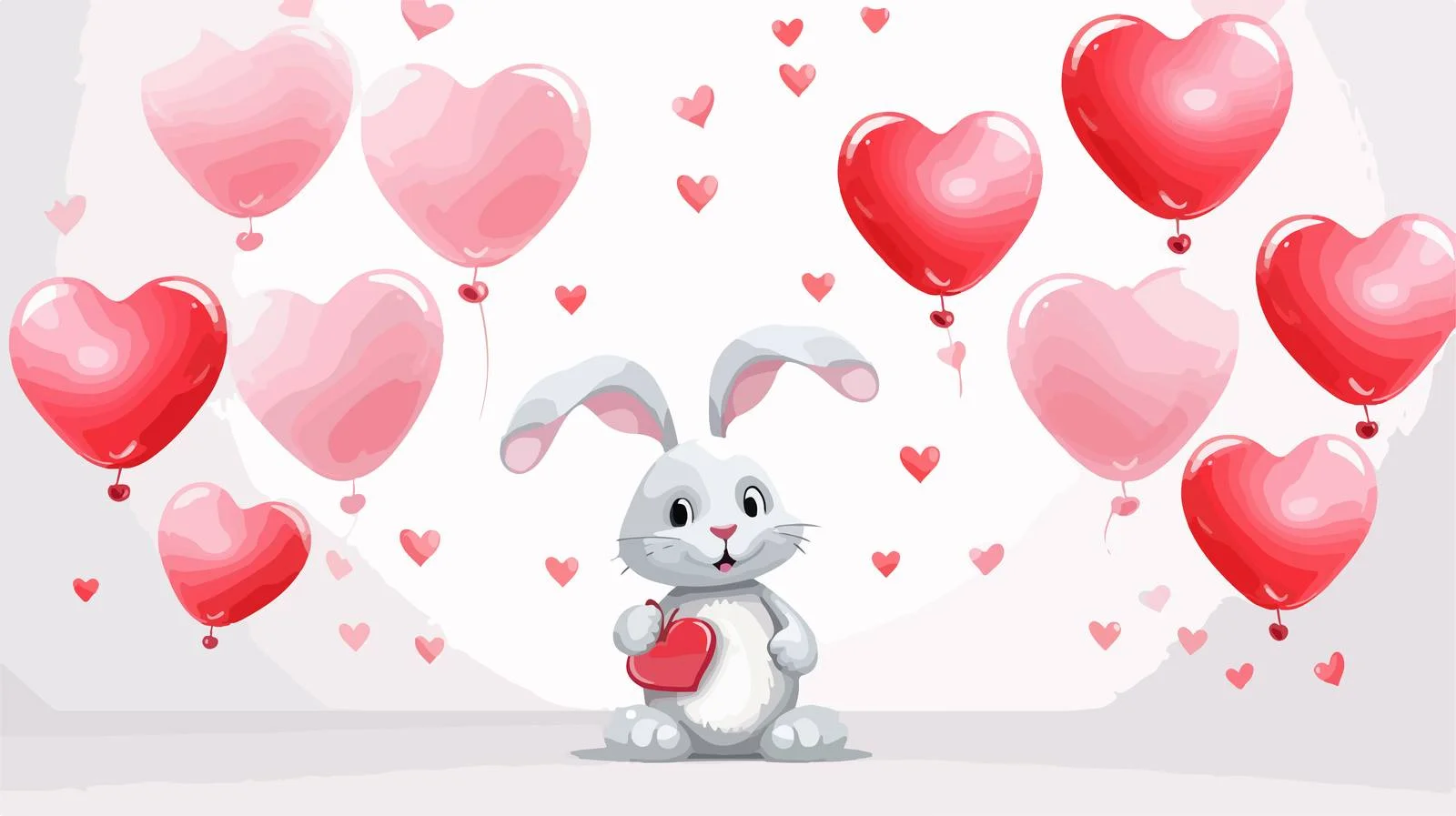 Adorable Rabbit Hearts Speech Bubble — free download from Dotvec