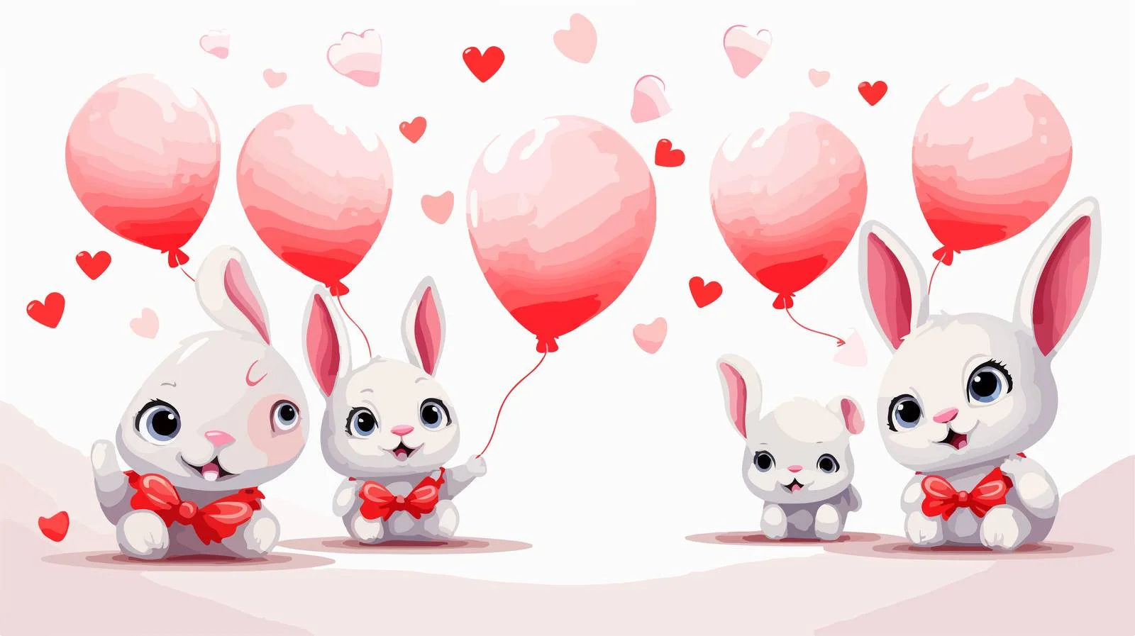 Adorable Rabbit Hearts Speech Bubble Cartoon — free download from Dotvec