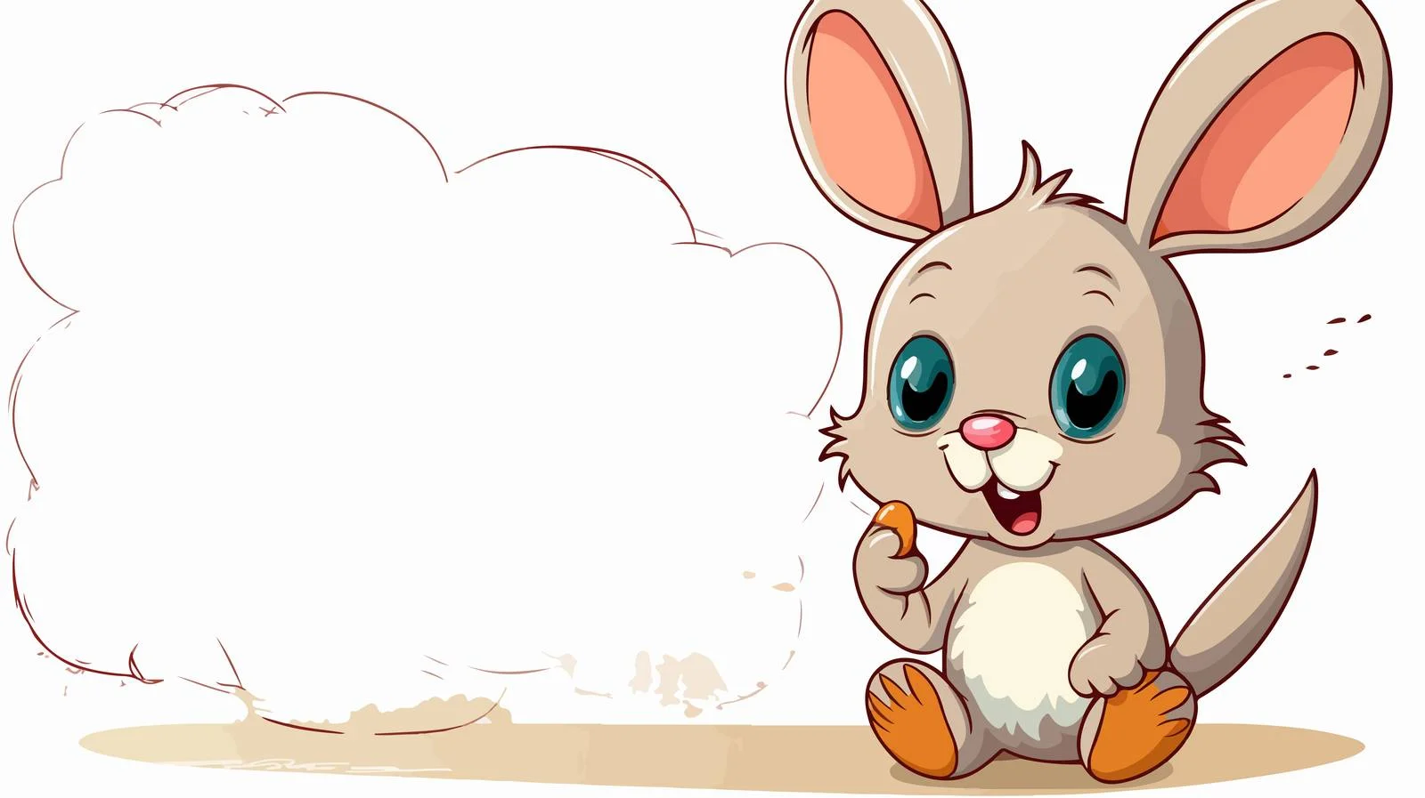 Whimsical Rabbit with Speech Bubble Illustration — free download from Dotvec