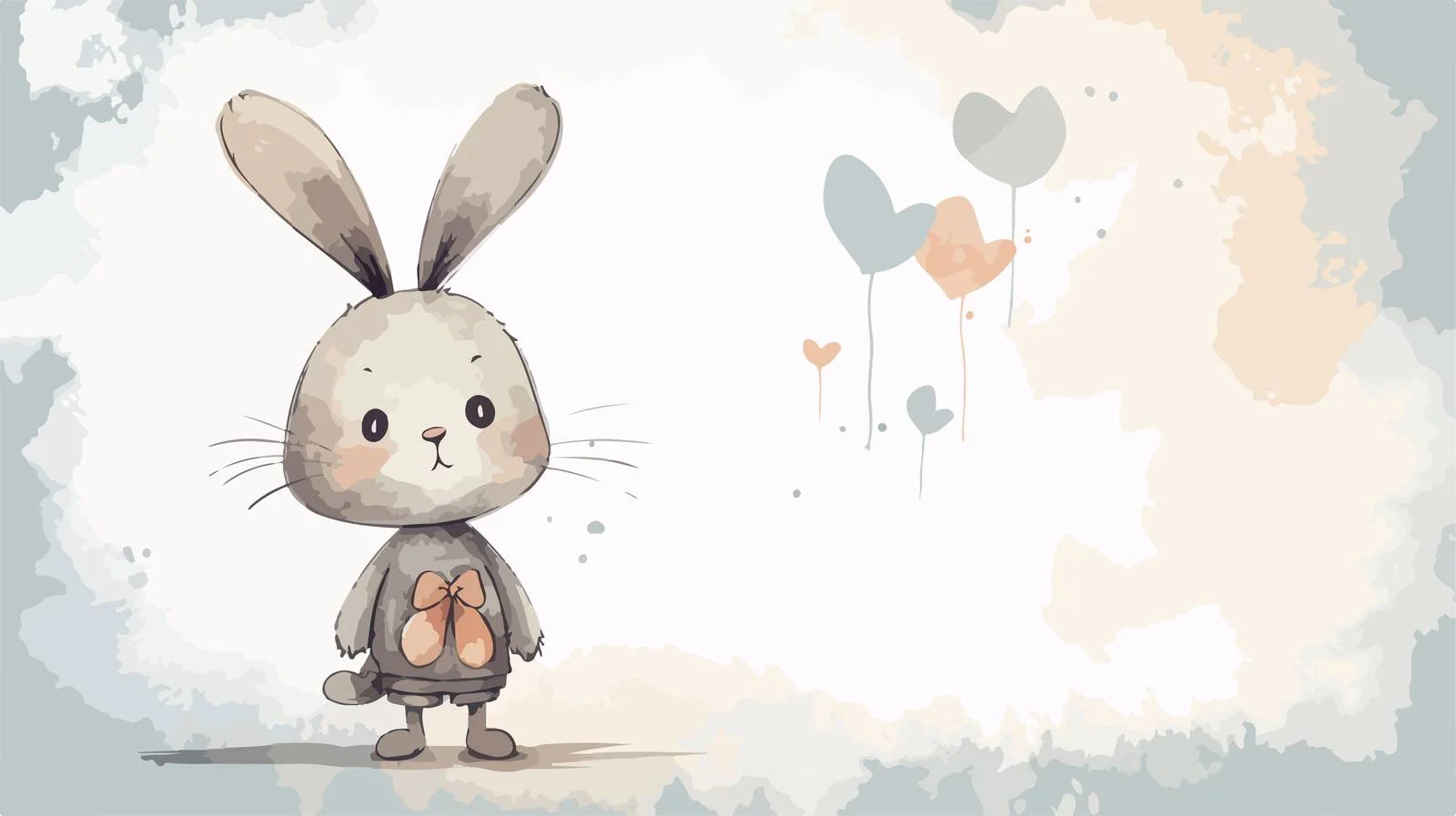 Adorable Cartoon Rabbit with Thought Bubble — free download from Dotvec