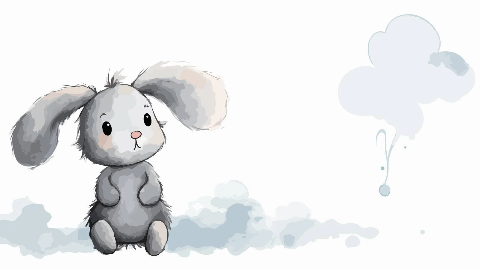 Adorable Rabbit with Thought Bubble Illustration — free download from Dotvec