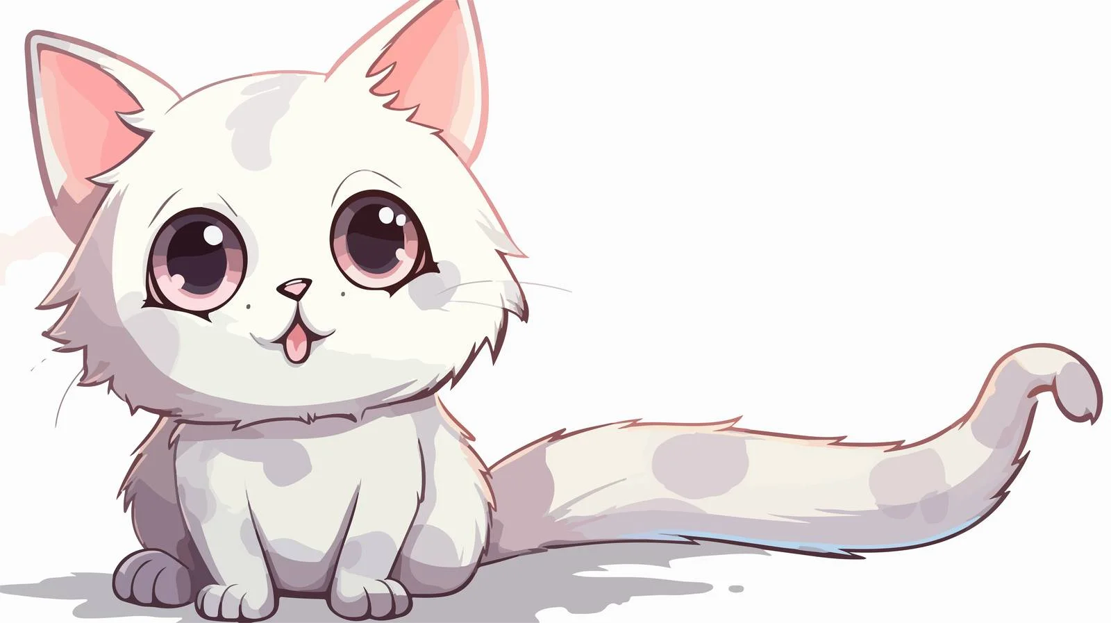 Cartoon Tough Cat Girl with Speech Bubble — free download from Dotvec