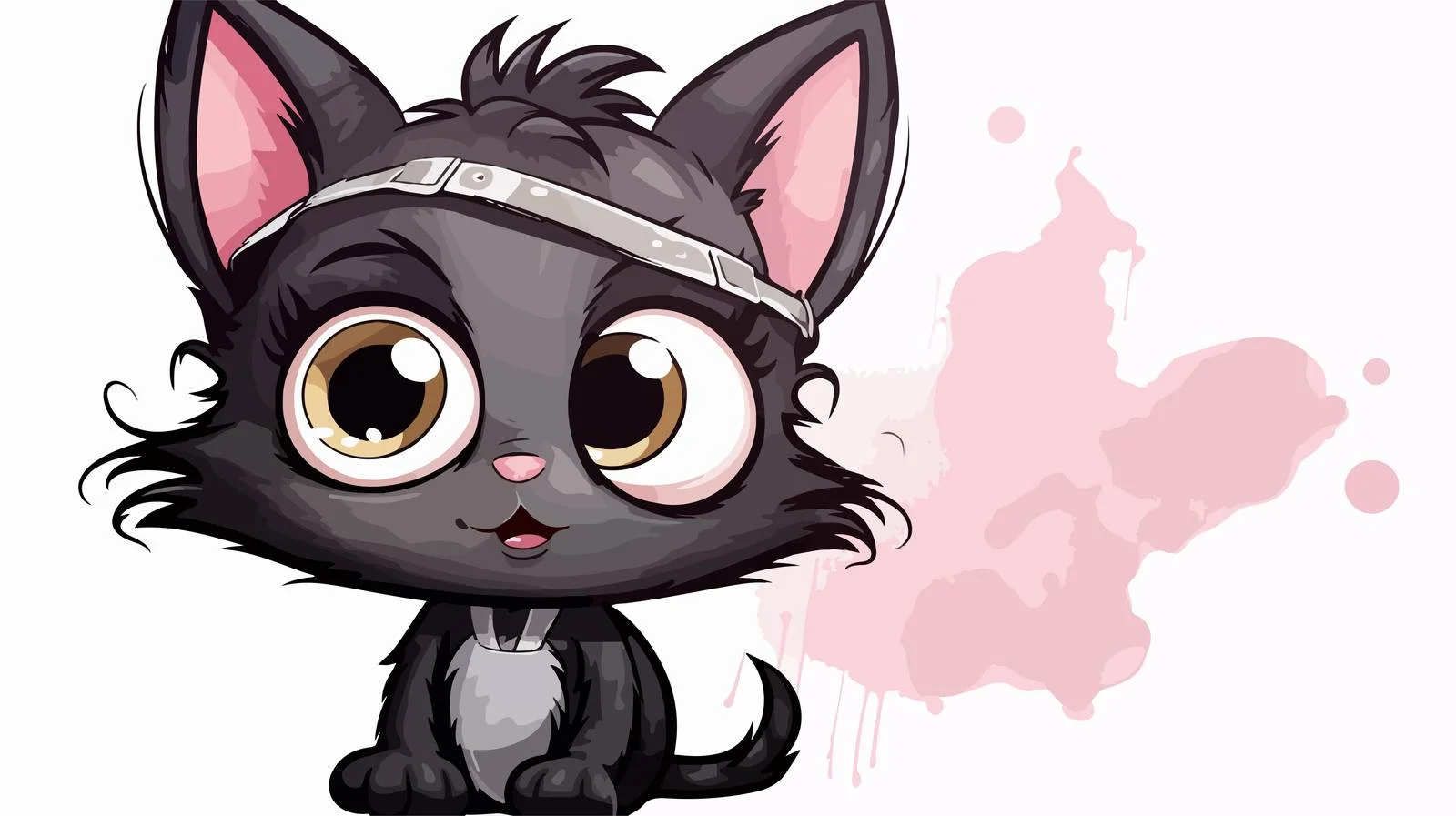 Cartoon Cat Girl with Speech Bubble — free download from Dotvec